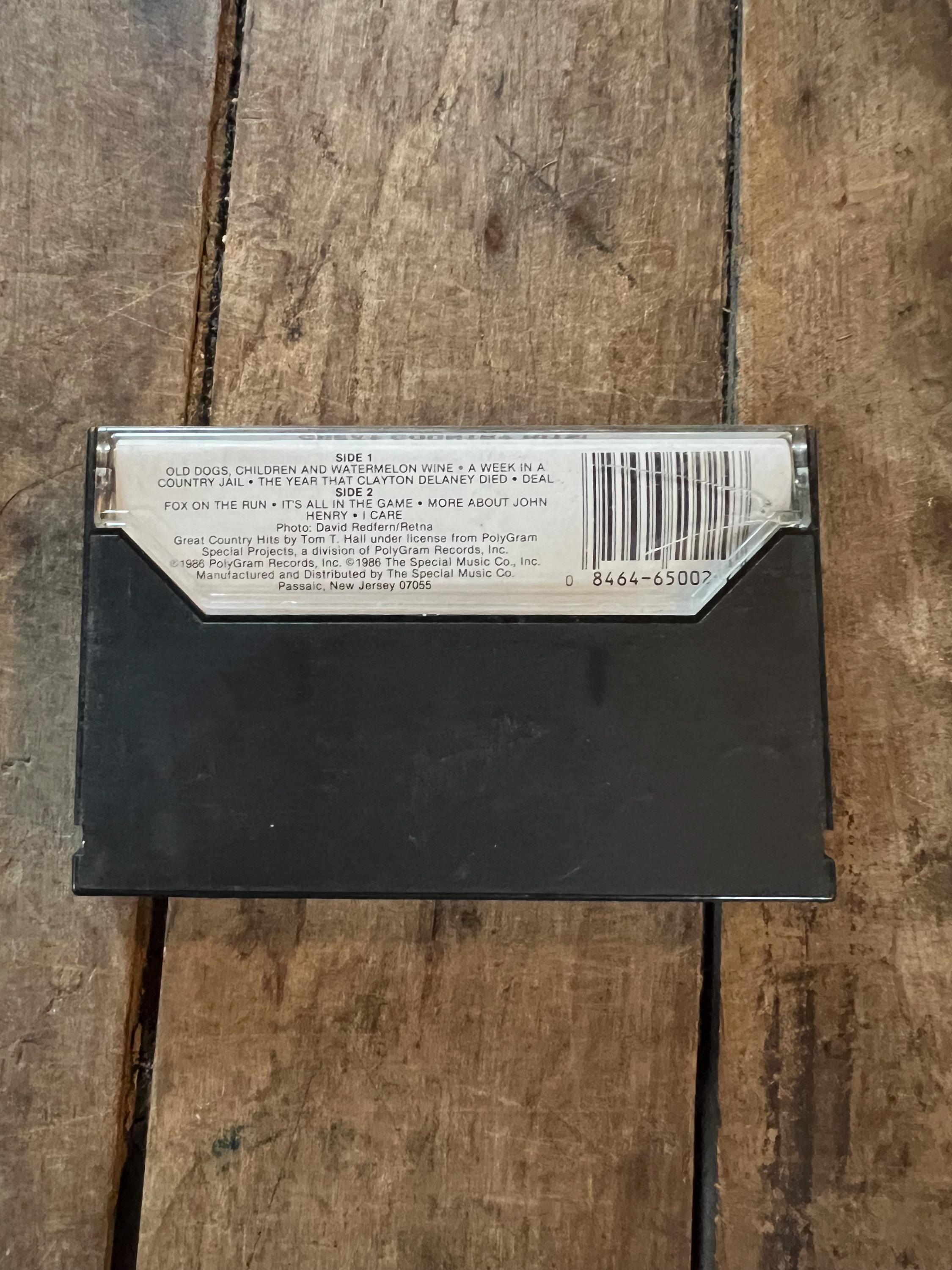 1986 Tom T. Hall Great Country Hits -  Original Cassette Tape - The Special Music Company Records - Country Music Cassette Tape