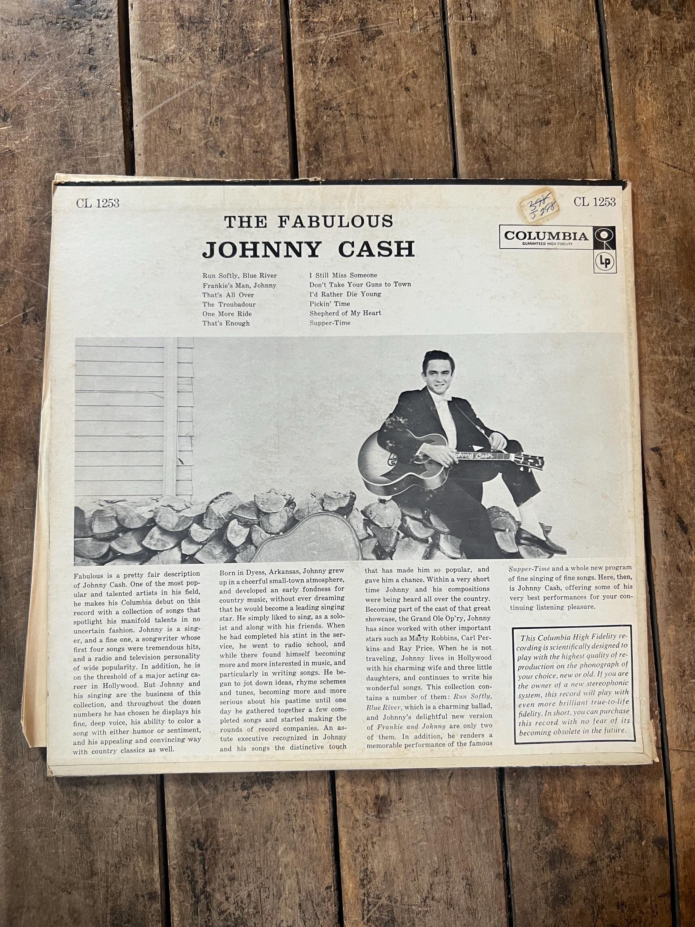 Johnny Cash “The Fabulous Johnny Cash” - Retro Vinyl  - 1958 Original LP Record - Columbia Records - Country