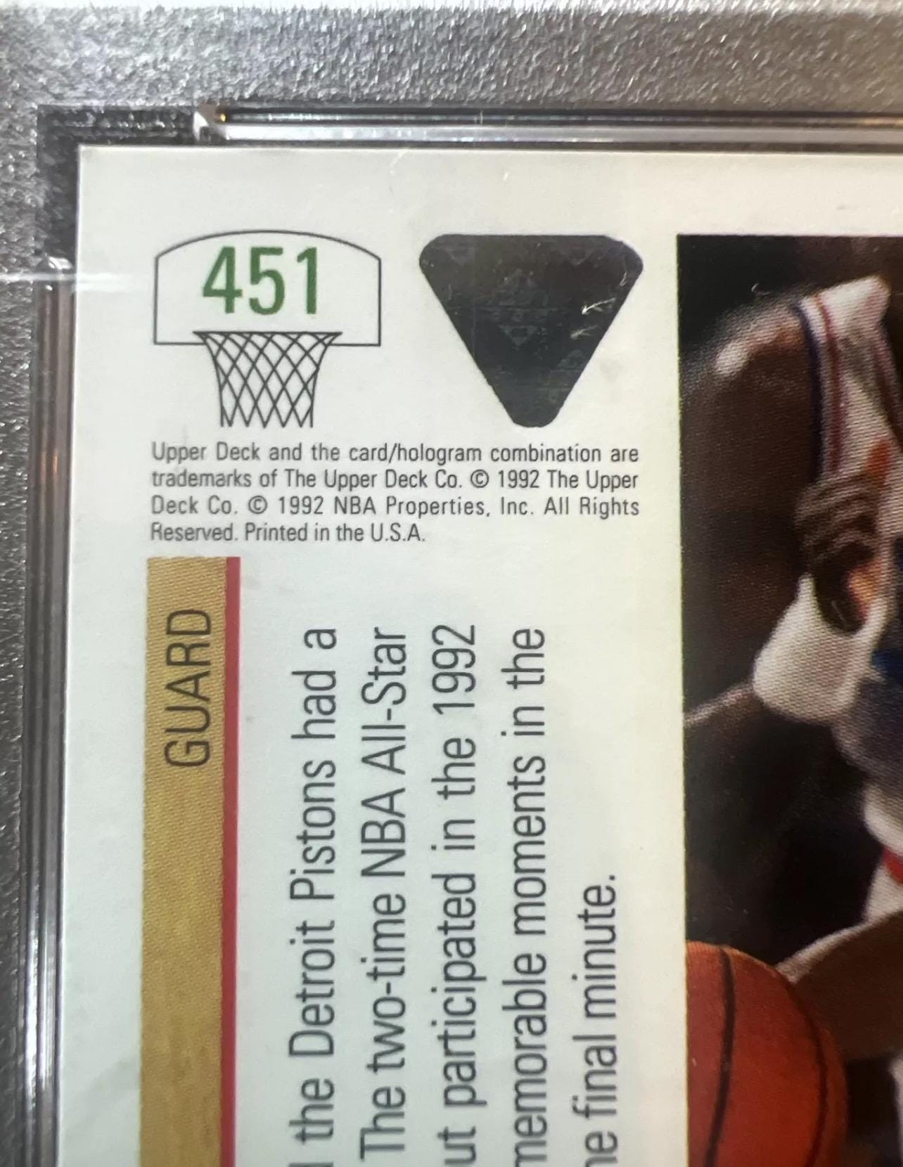 1991 Isiah Thomas Upper Deck All-Star Card - PSA 7 NM