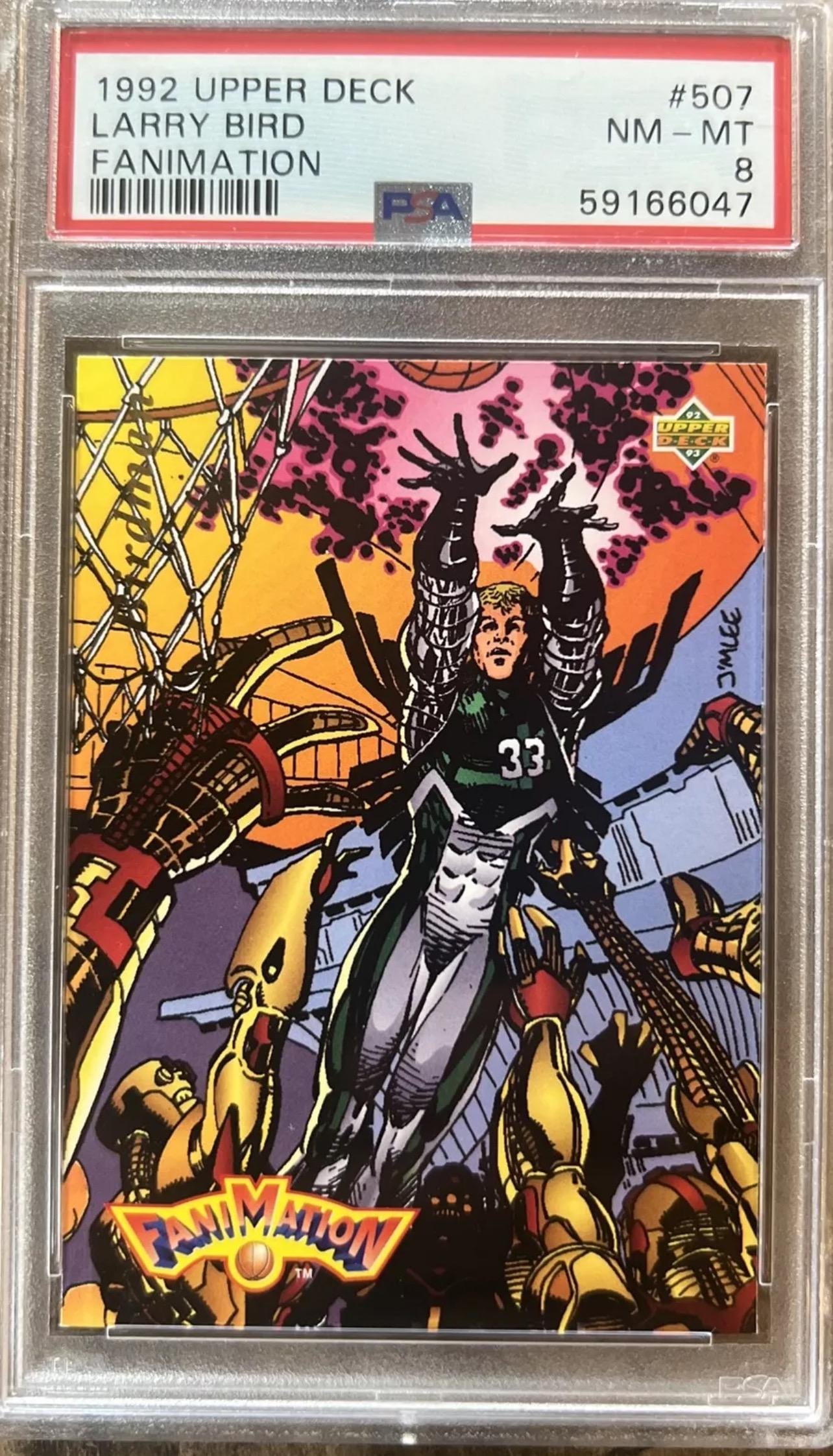 1992 Larry Bird Upper Deck Fanimation Art Card - PSA 7