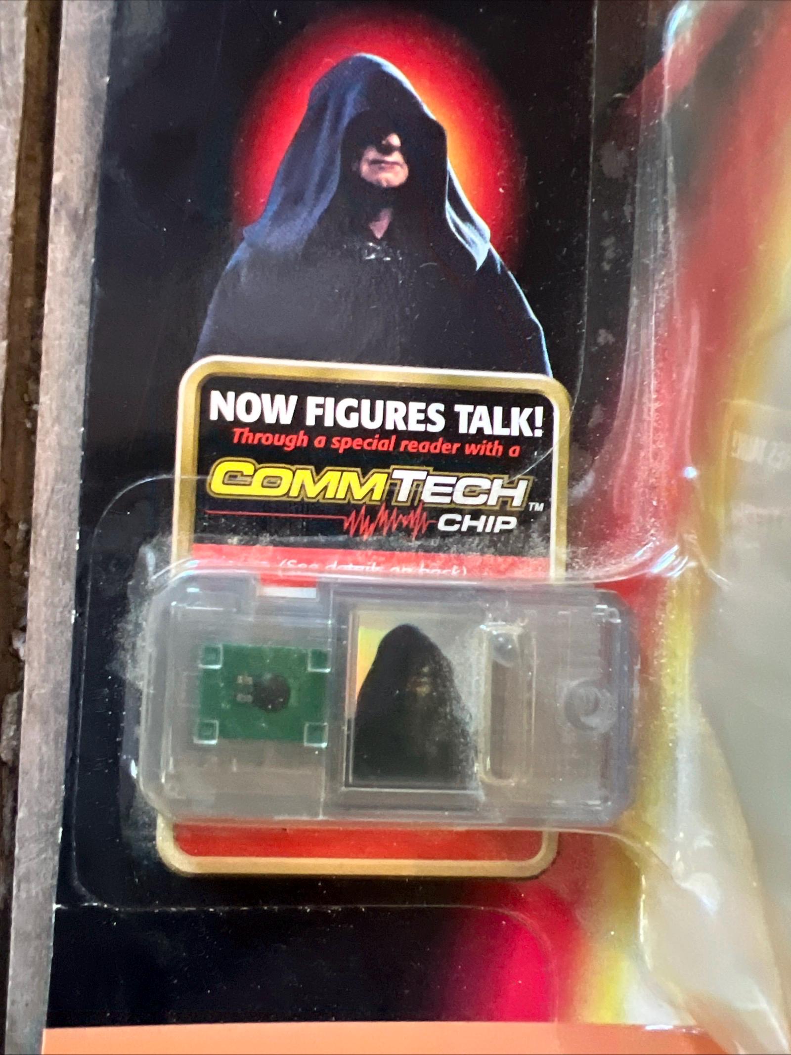 1998 Darth Sidious Action Figure: Star Wars Episode 1, Commtech Chip, MOC