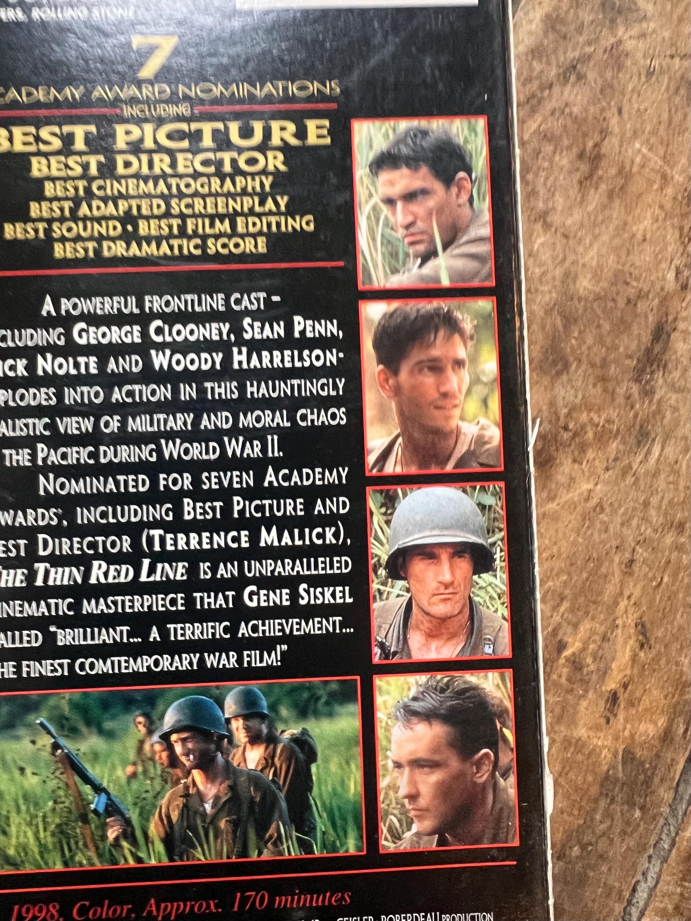 The Thin Red Line VHS - 1999 War Movie - Academy Award Nominee