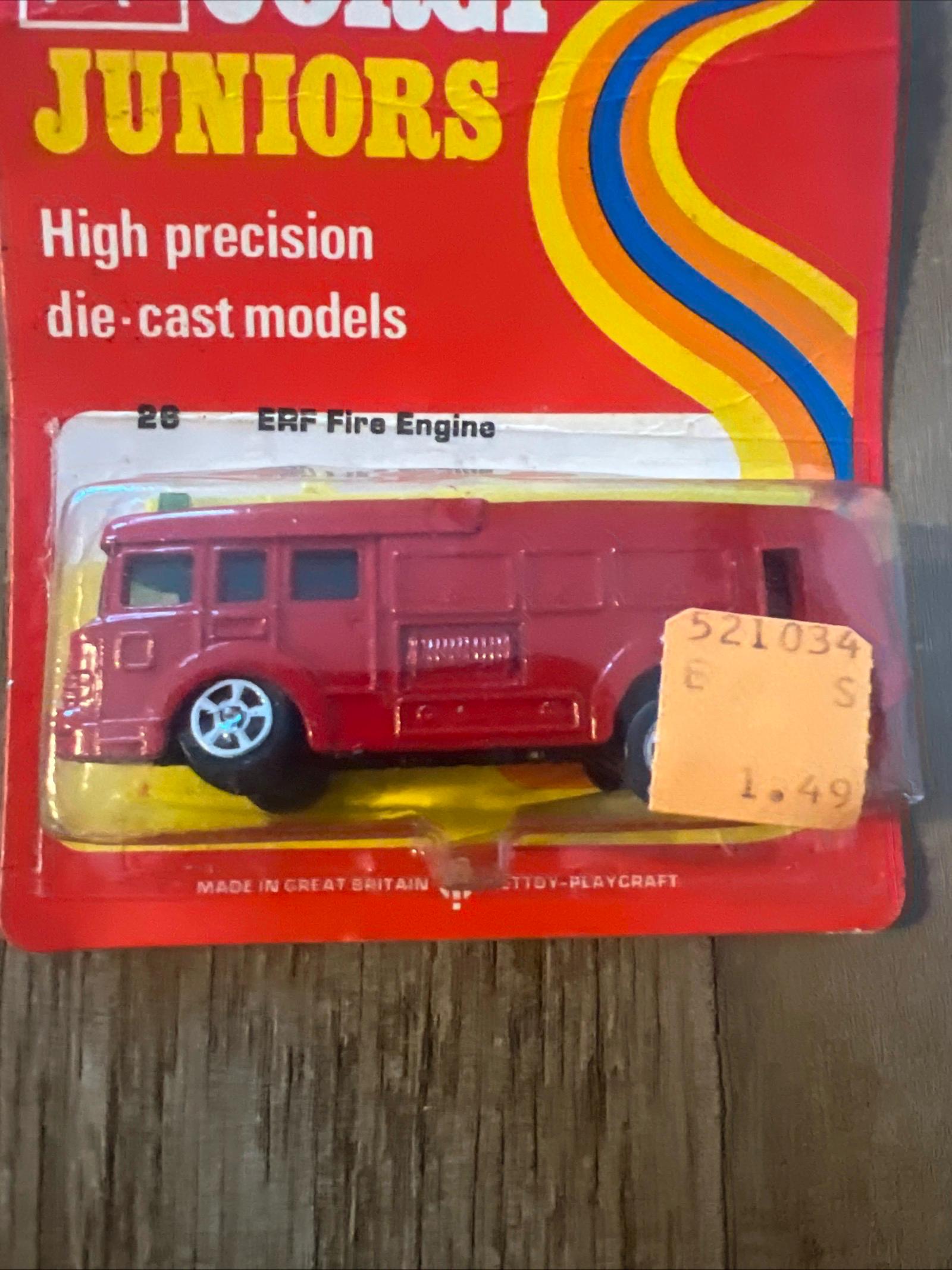 1976 Corgi Juniors ERF Fire Engine #26 - Sealed on Card