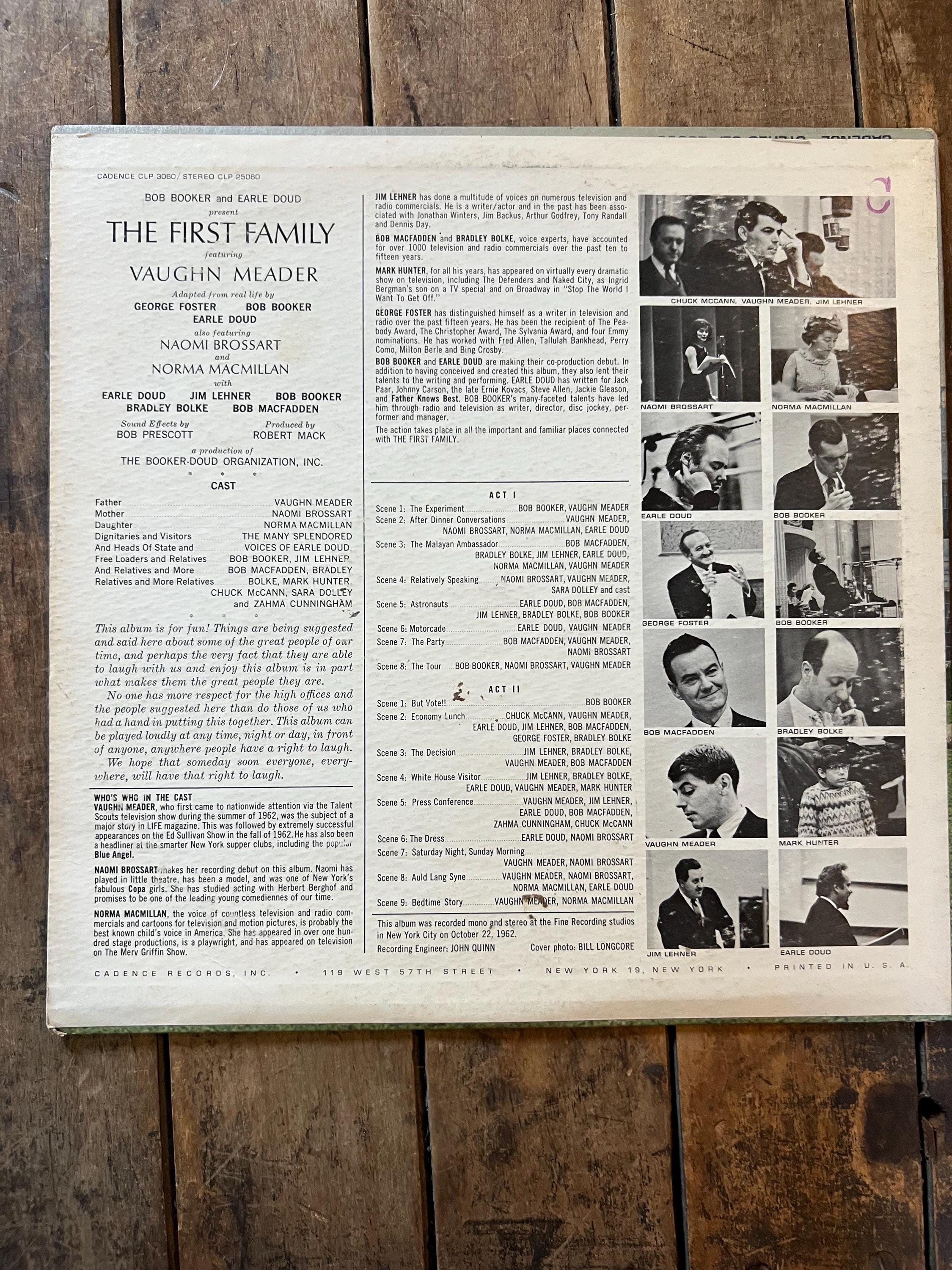 The First Family - 1962 - Original LP Record - Cadence Records - Retro Vinyl Record - Comedy Album