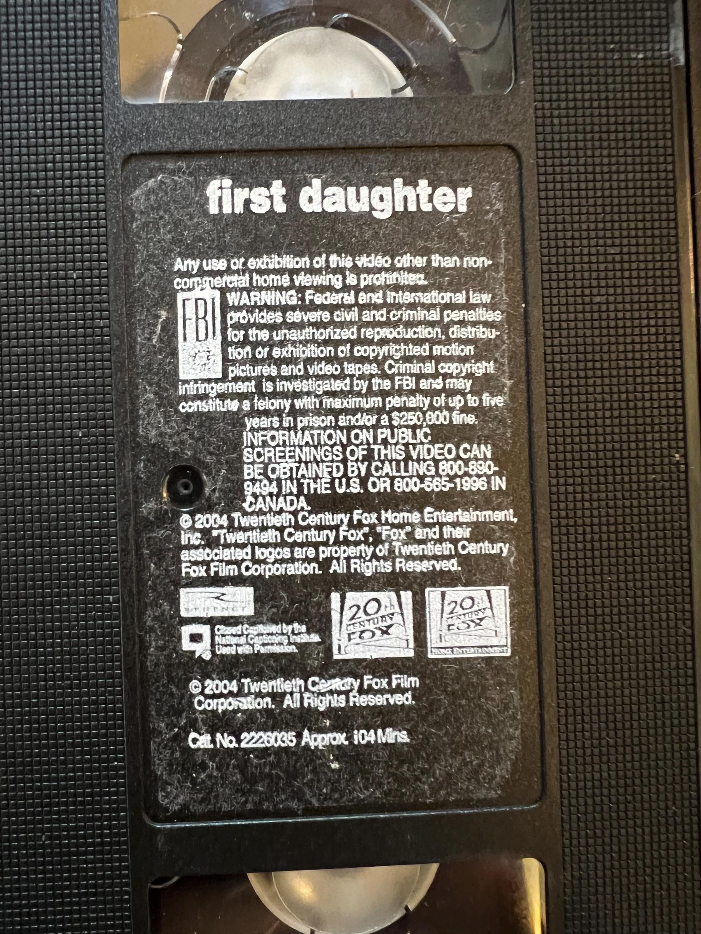 First Daughter ( VHS 2004) Starring - Katie Holmes & Michael Keaton