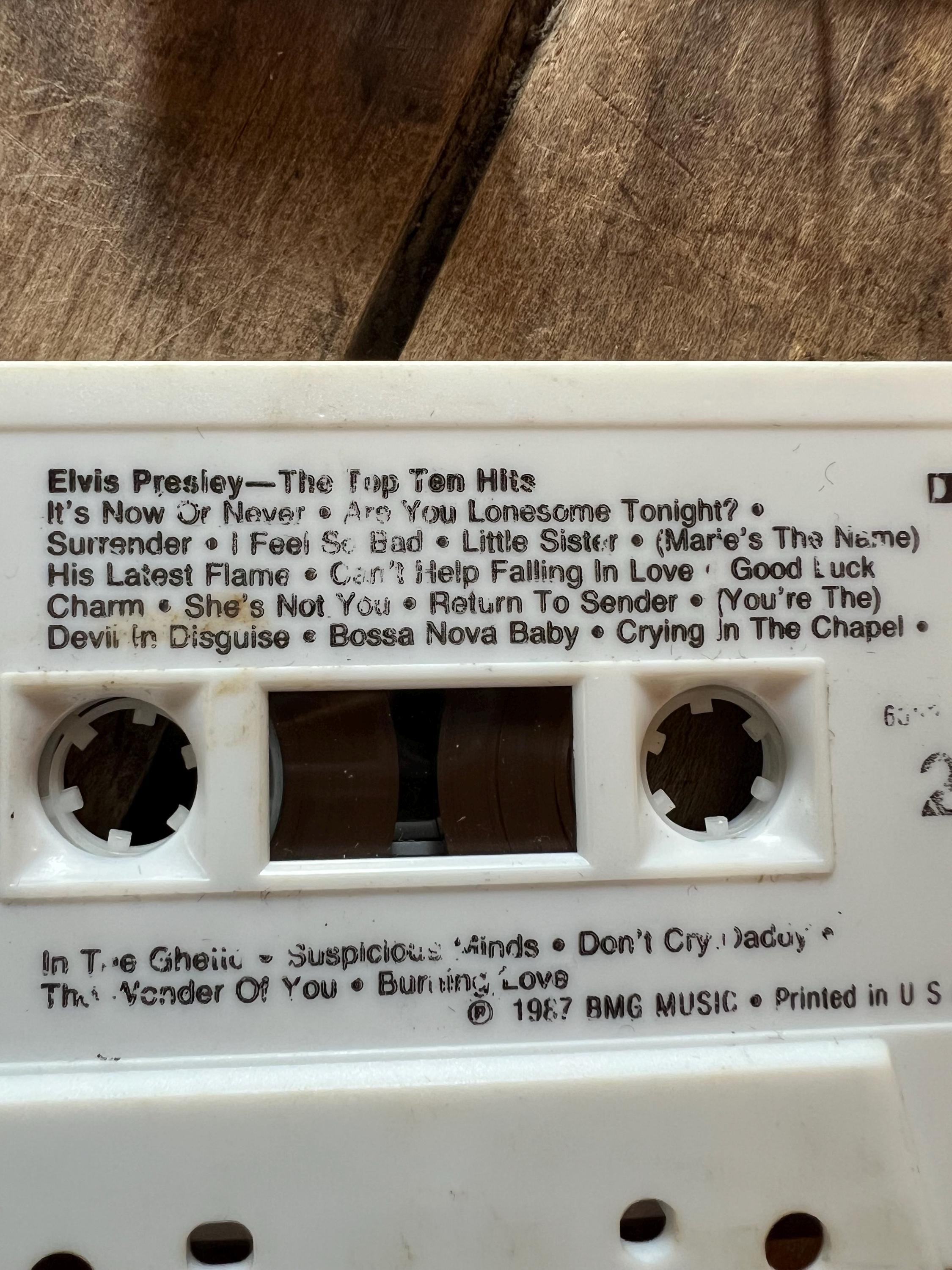 Vintage 1987 Elvis Presley Cassette Tape: Top Ten Hits, RCA Victor