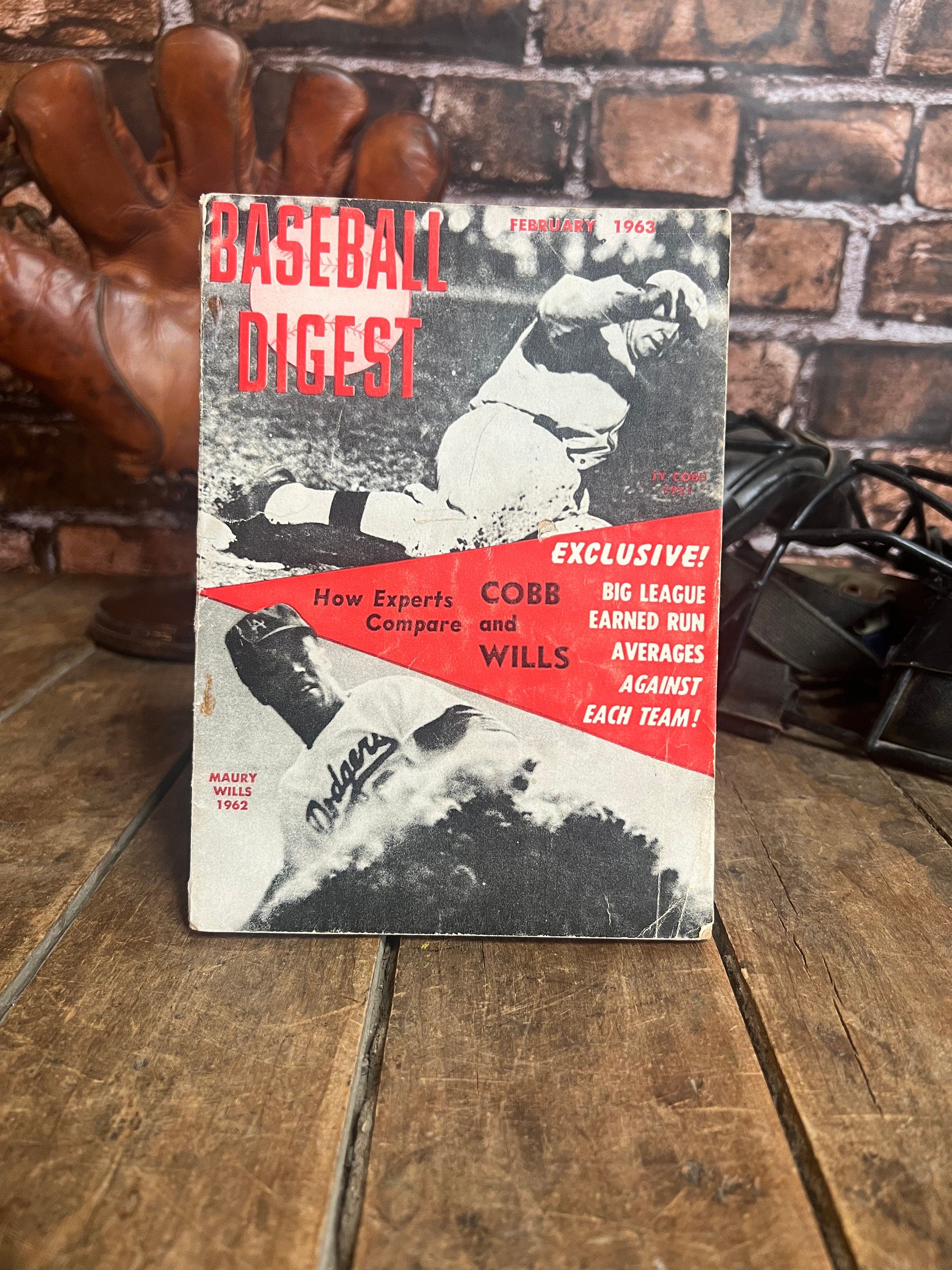 Vintage 1963 Baseball Digest: Ty Cobb & Maury Wills Cover, MLB Collectible