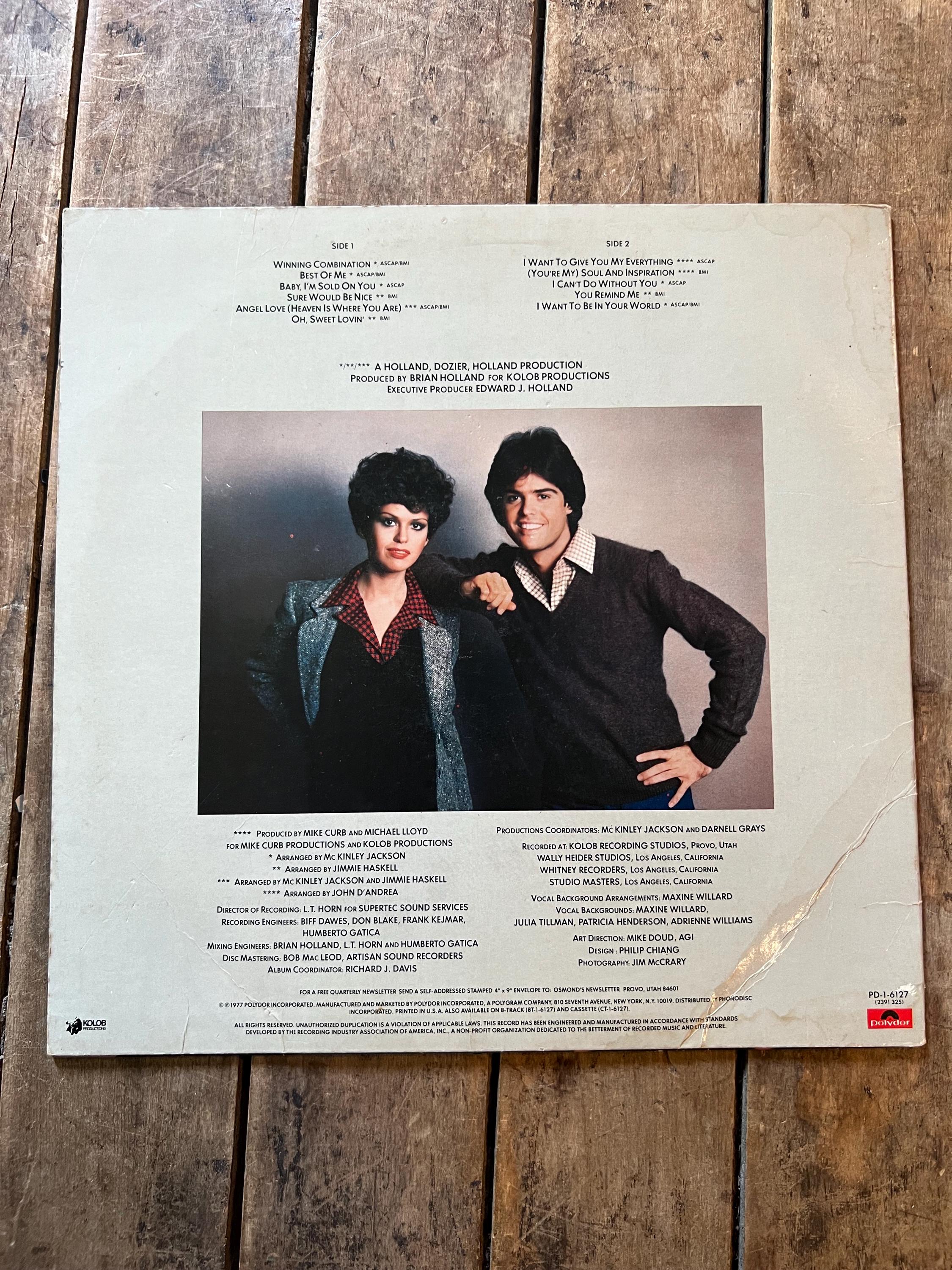 Donny & Marie "Winning Combination" LP - 1977 Polydor Retro Vinyl Record