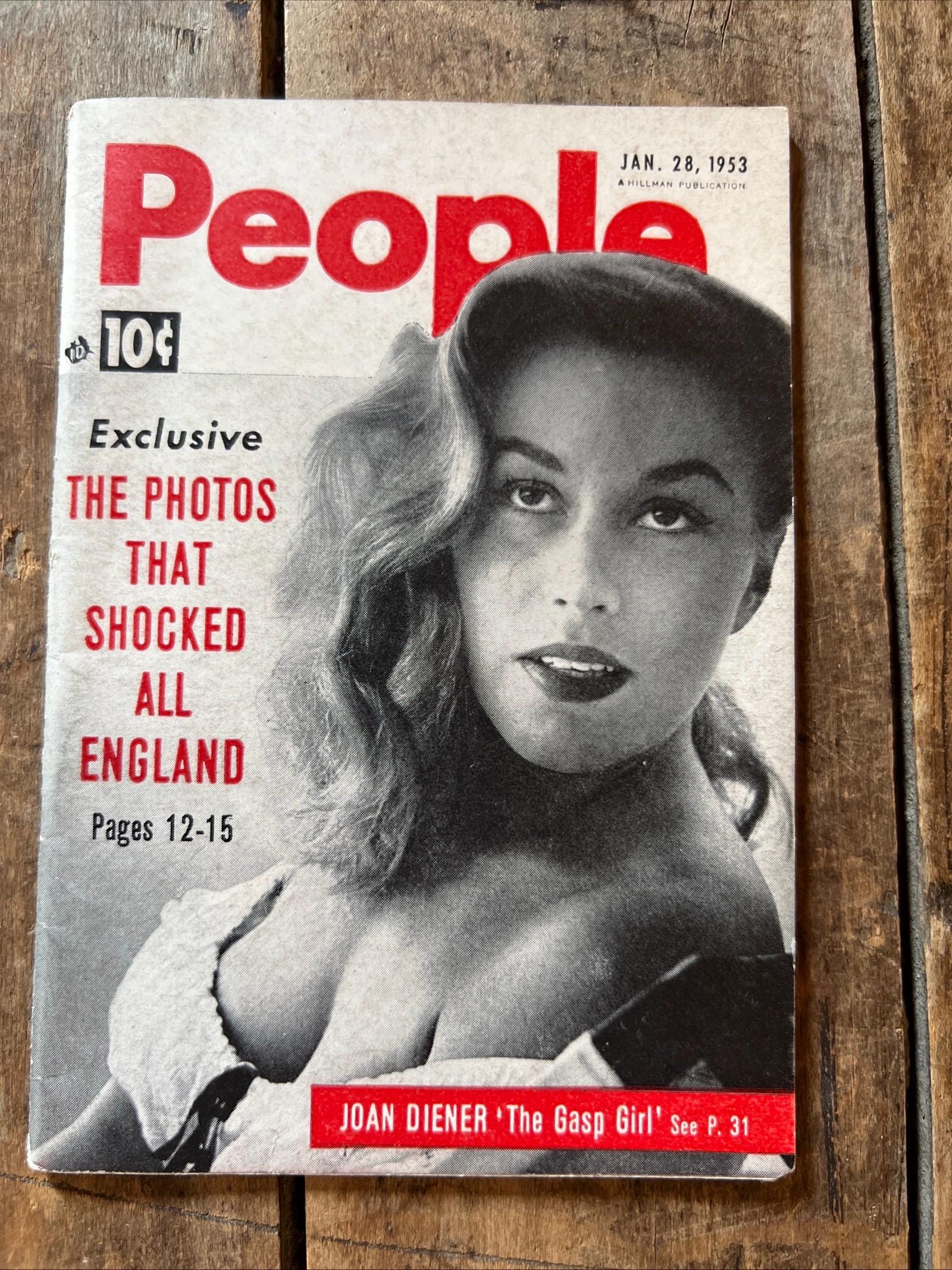 Vintage 1953 People Magazine: Joan Diener "Gasp Girl" Cover, Pocket Size