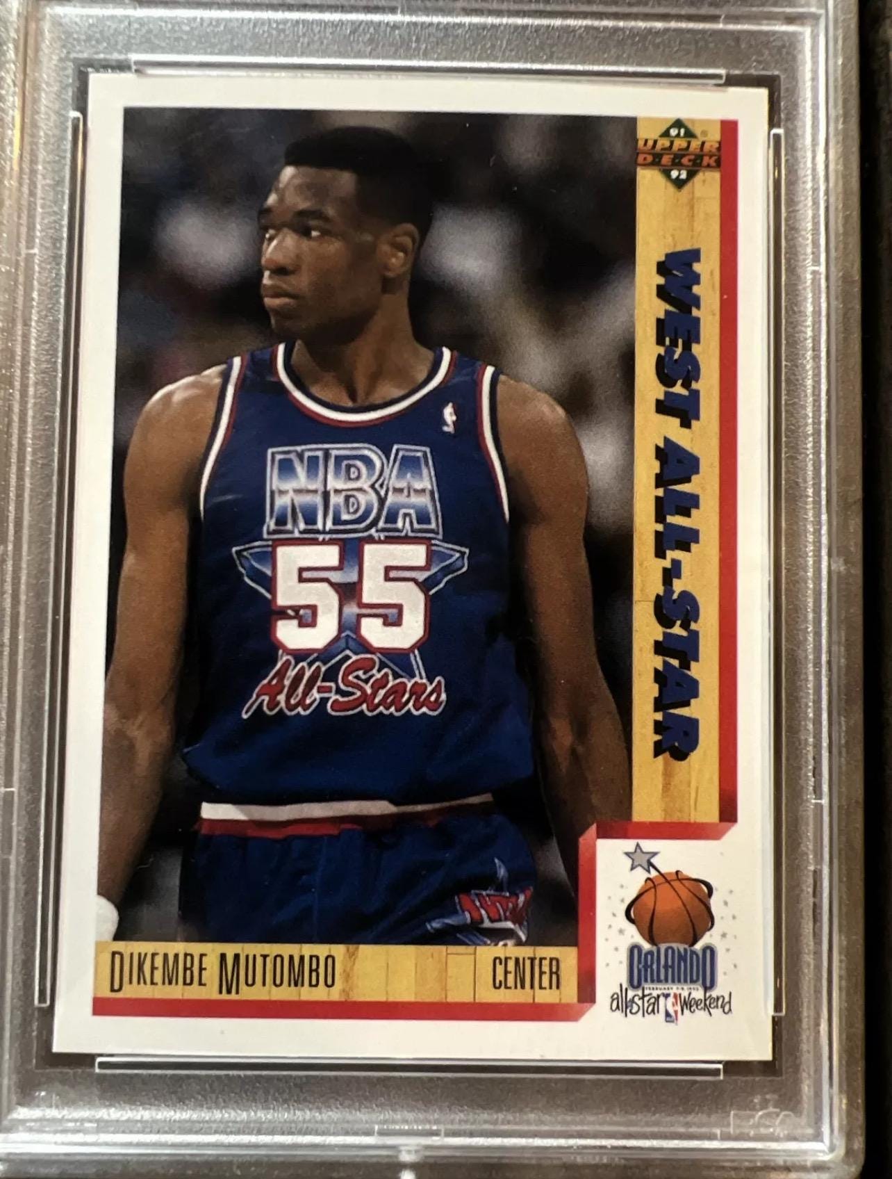 1991 Dikembe Mutombo Upper Deck All-Star Card - PSA 8