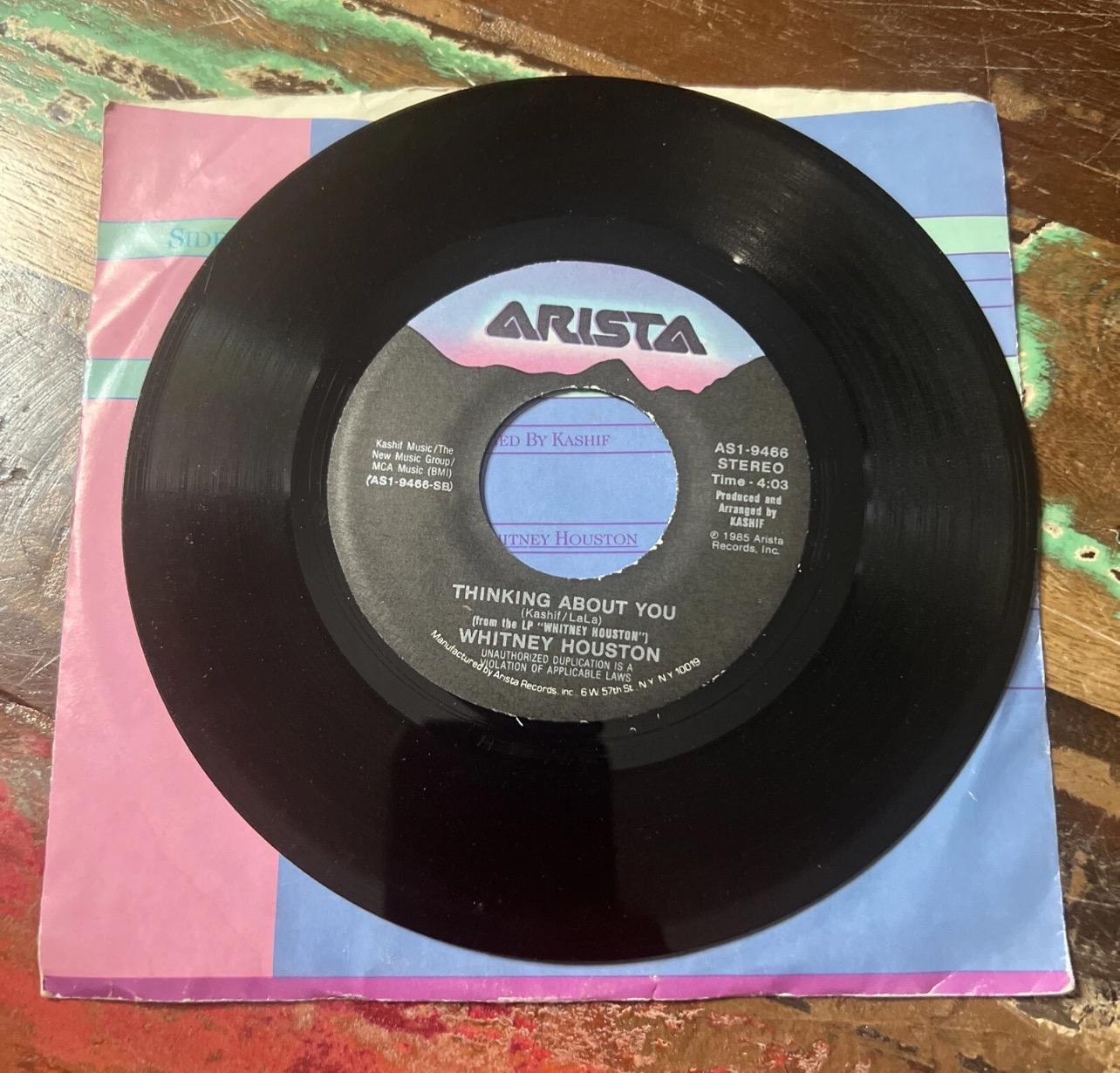 Whitney Houston - Greatest Love Of All 45 Record - 1985 Arista Vinyl