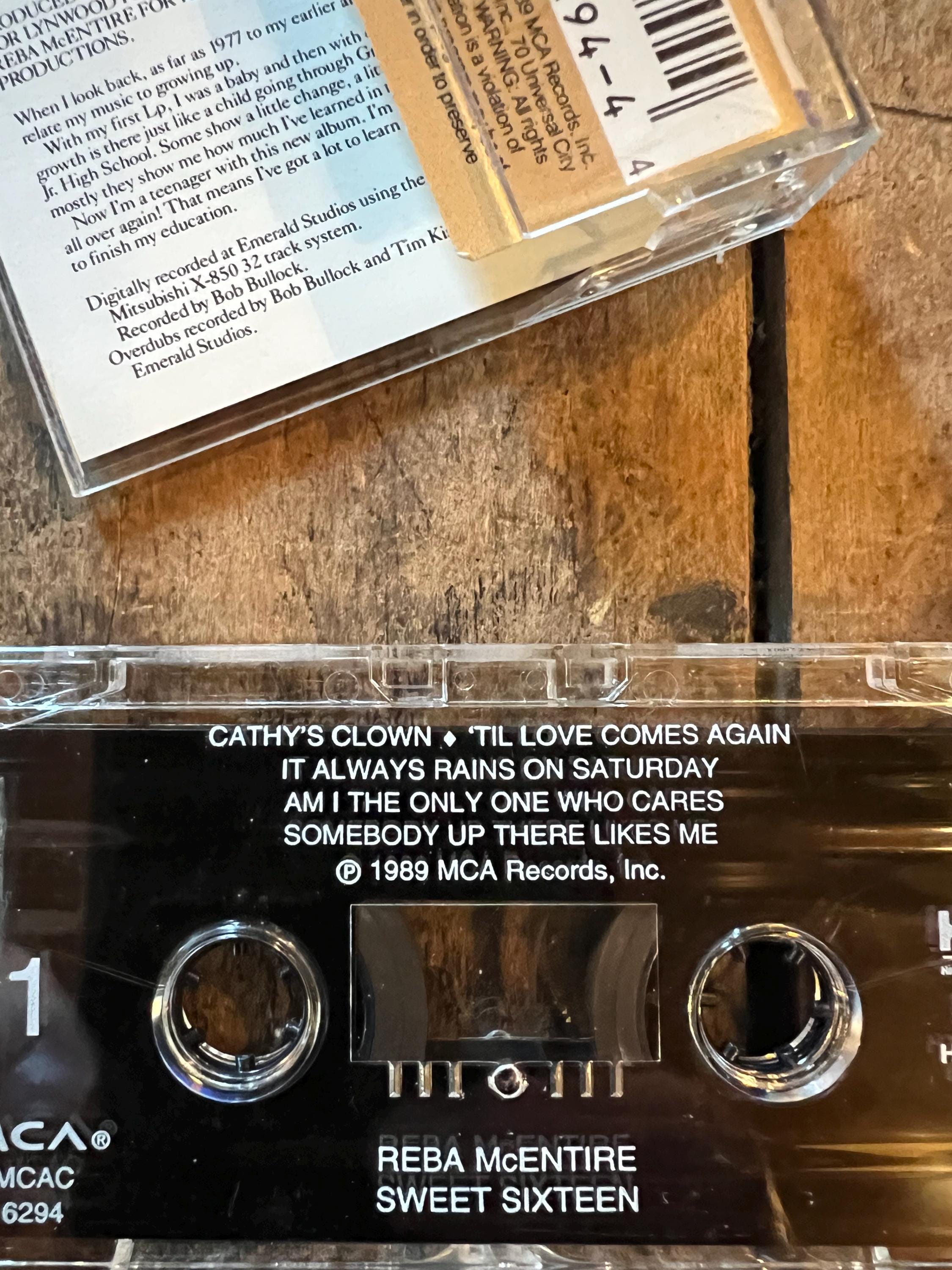 1989 Reba McEntire “Sweet Sixteen ” Cassette Tape - MCA Records