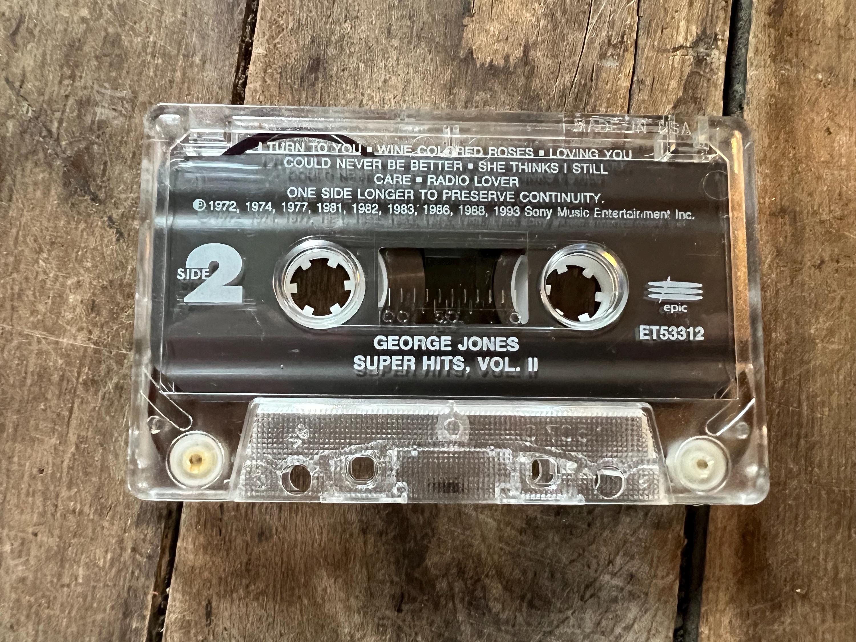 George Jones Super Hits Vol. 2: 1993 Country Music Cassette Tape