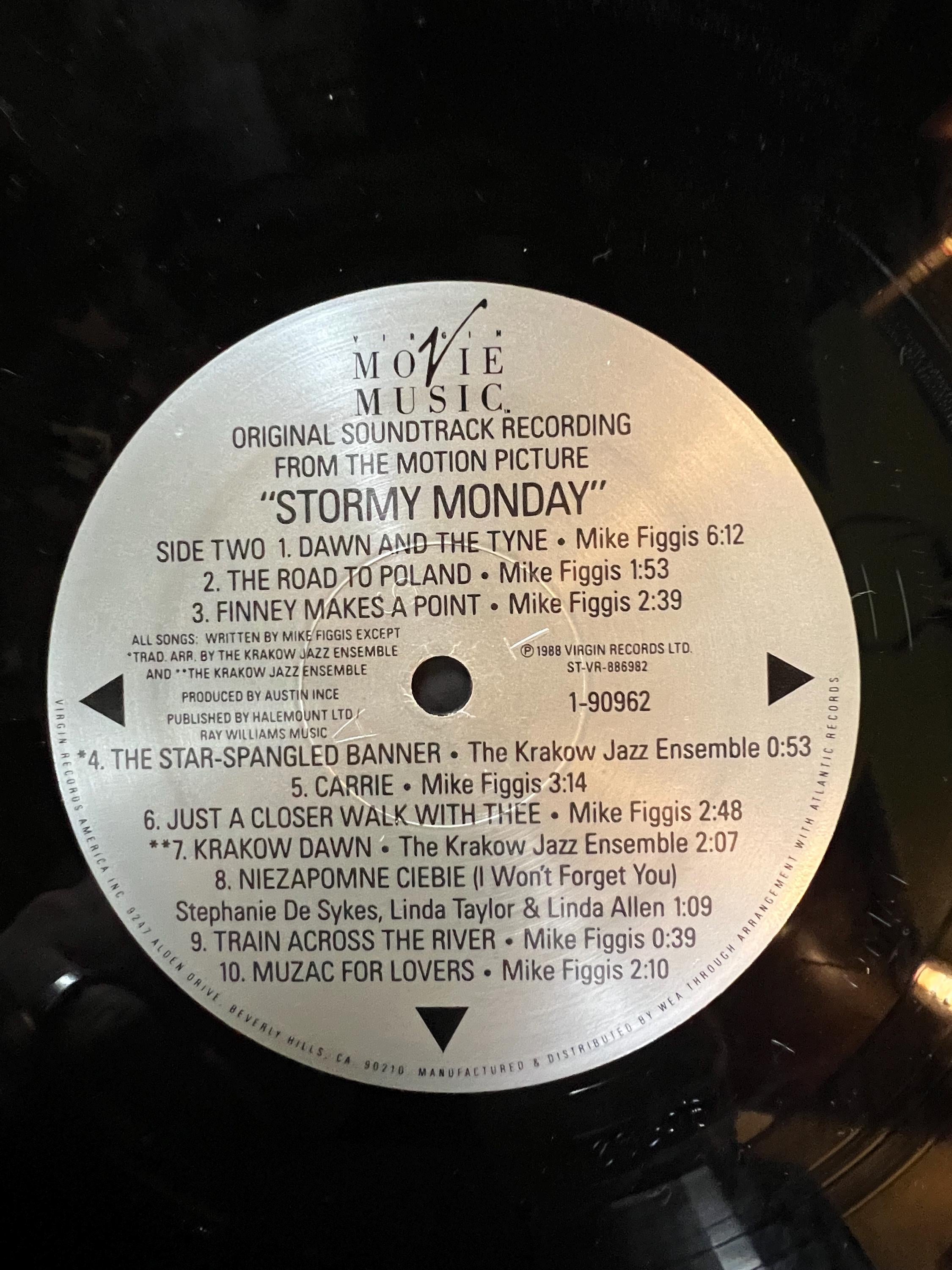 Stormy Monday Soundtrack LP - 1988 Atlantic Records - Jazz Blues Vinyl