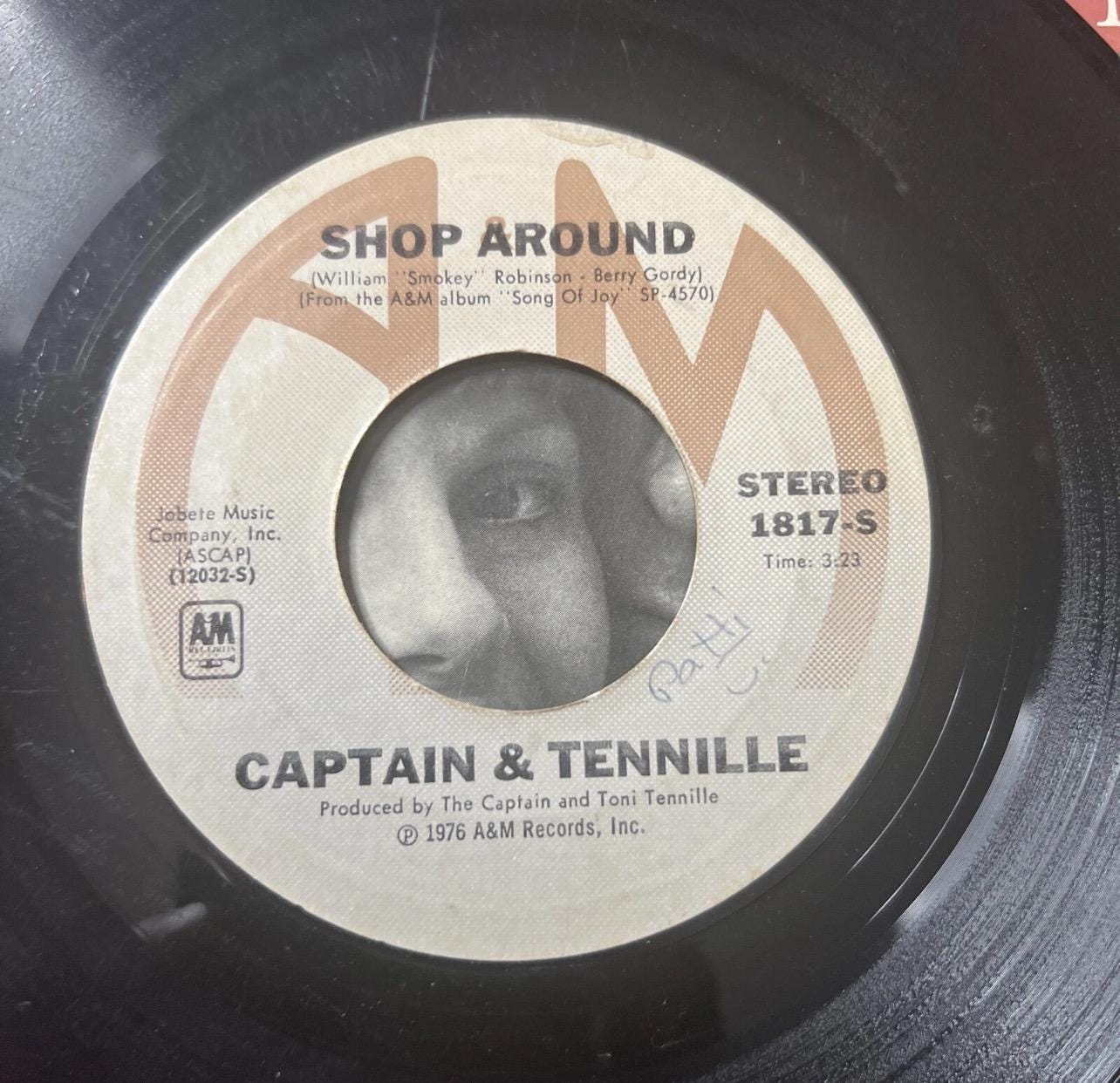 CAPTAIN & TENNILLE - Butterscotch Castle - Shop Around - 45 Record (1976) Retro Vinyl  - Original  Record