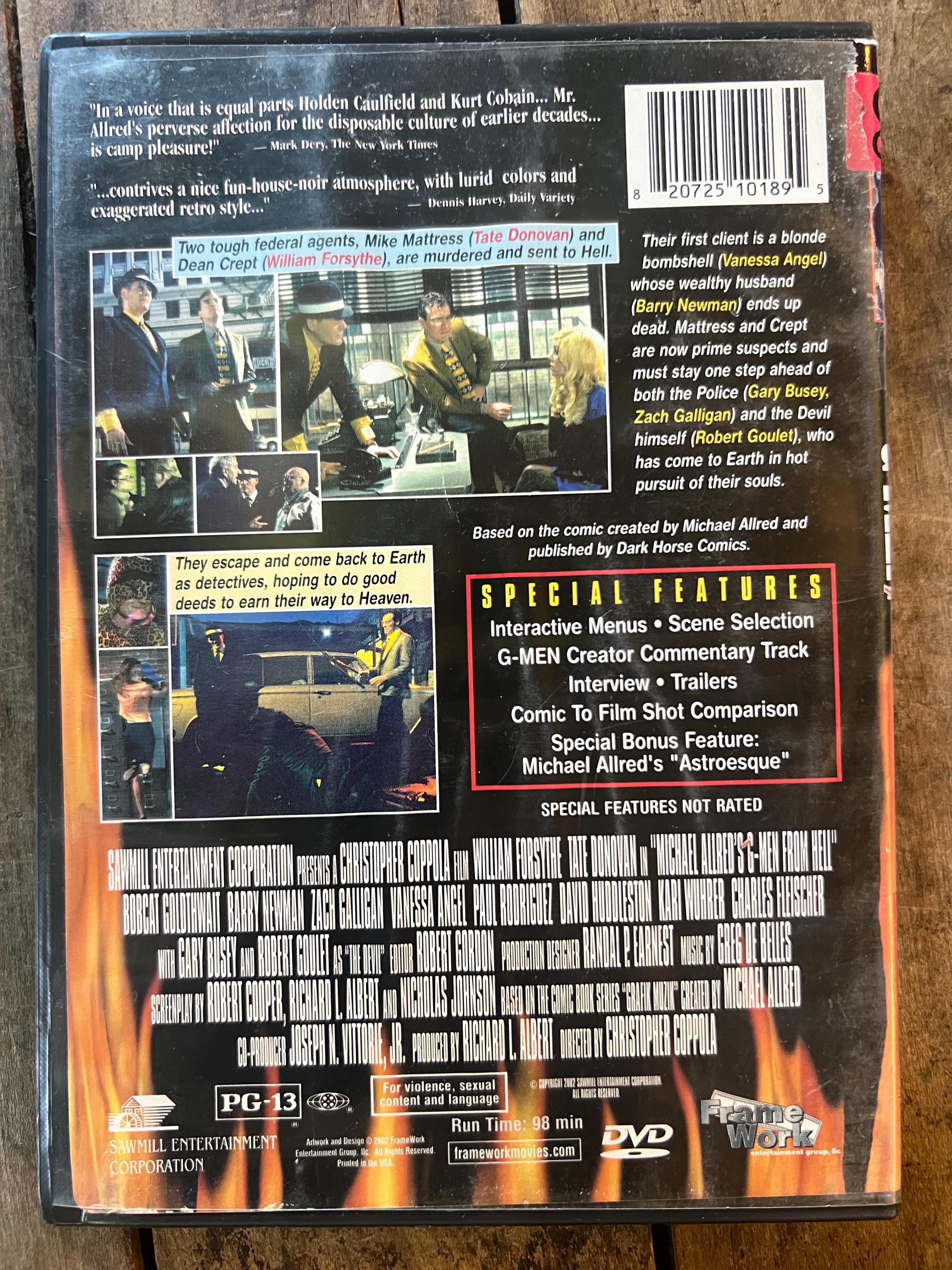 G-MEN From Hell - Comedy / Action  DVD - Starring Tate Donovan & William Forsythe