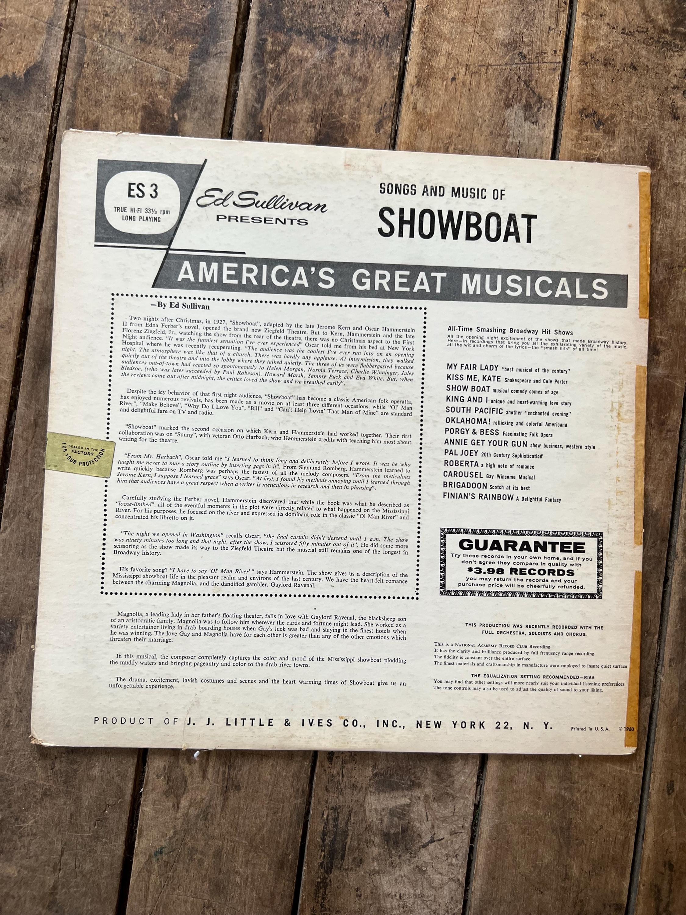 Ed Sullivan Presents SHOWBOAT - 1960 Record - LP Vinyl Album