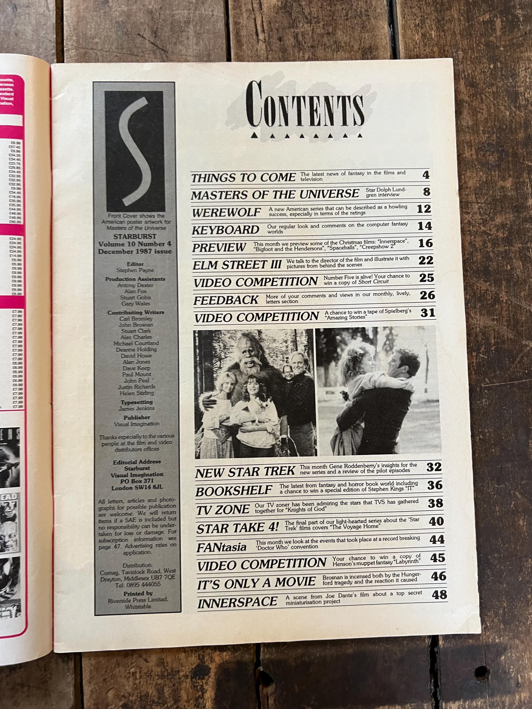 Starburst Magazine - December 1987 Issue - He-Man Masters Of The Universe Cover