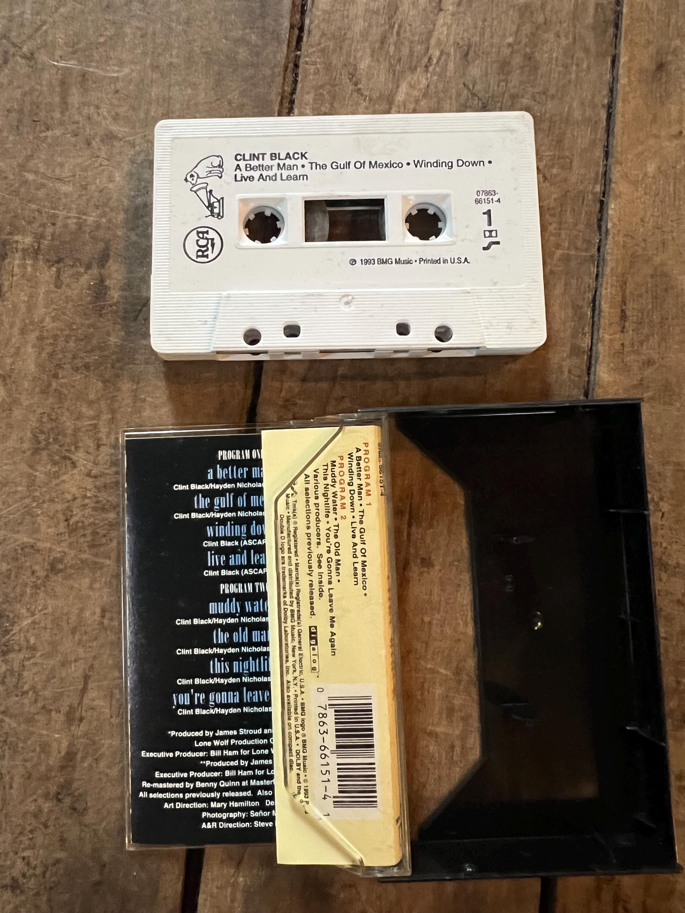 1993 Clint Black Cassette Tape - RCA Records - Country Music