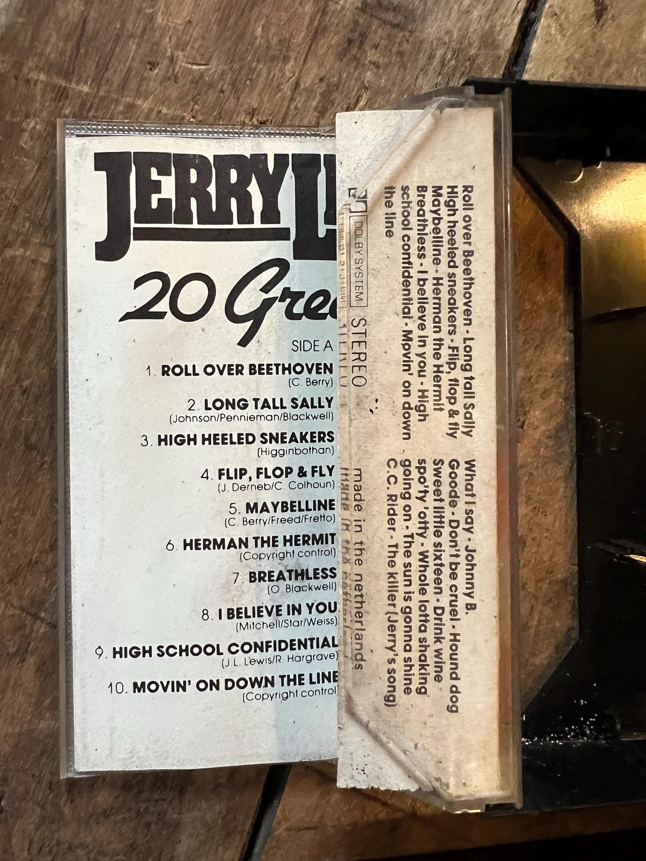 1983 Jerry Lee Lewis 20 Greatest Hits Cassette Tape - Black Tulip Records ( Netherlands Release)