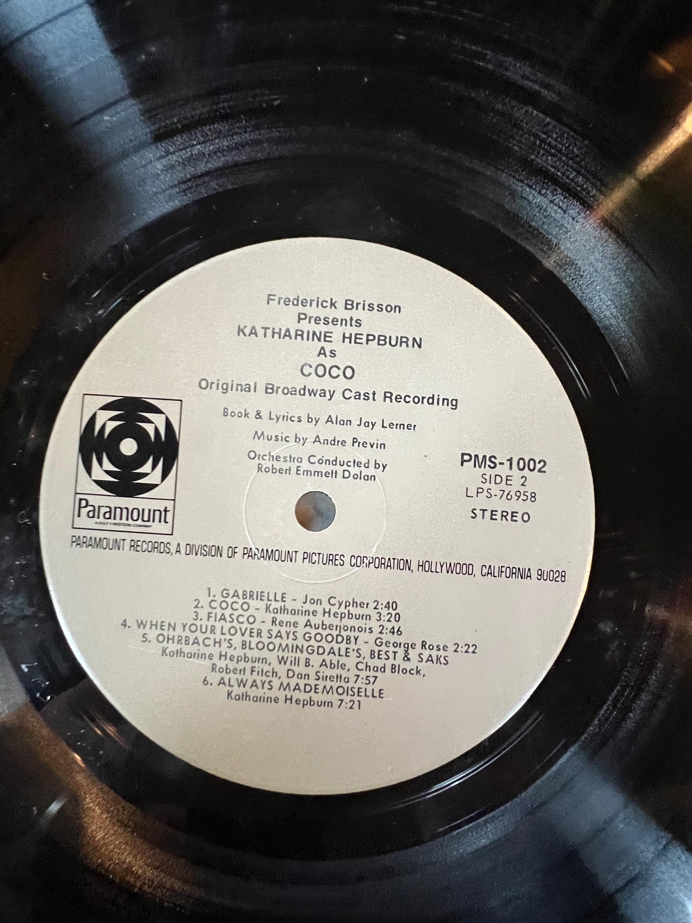 Katharine Hepburn as CoCo - 1972 Broadway Cast LP Record