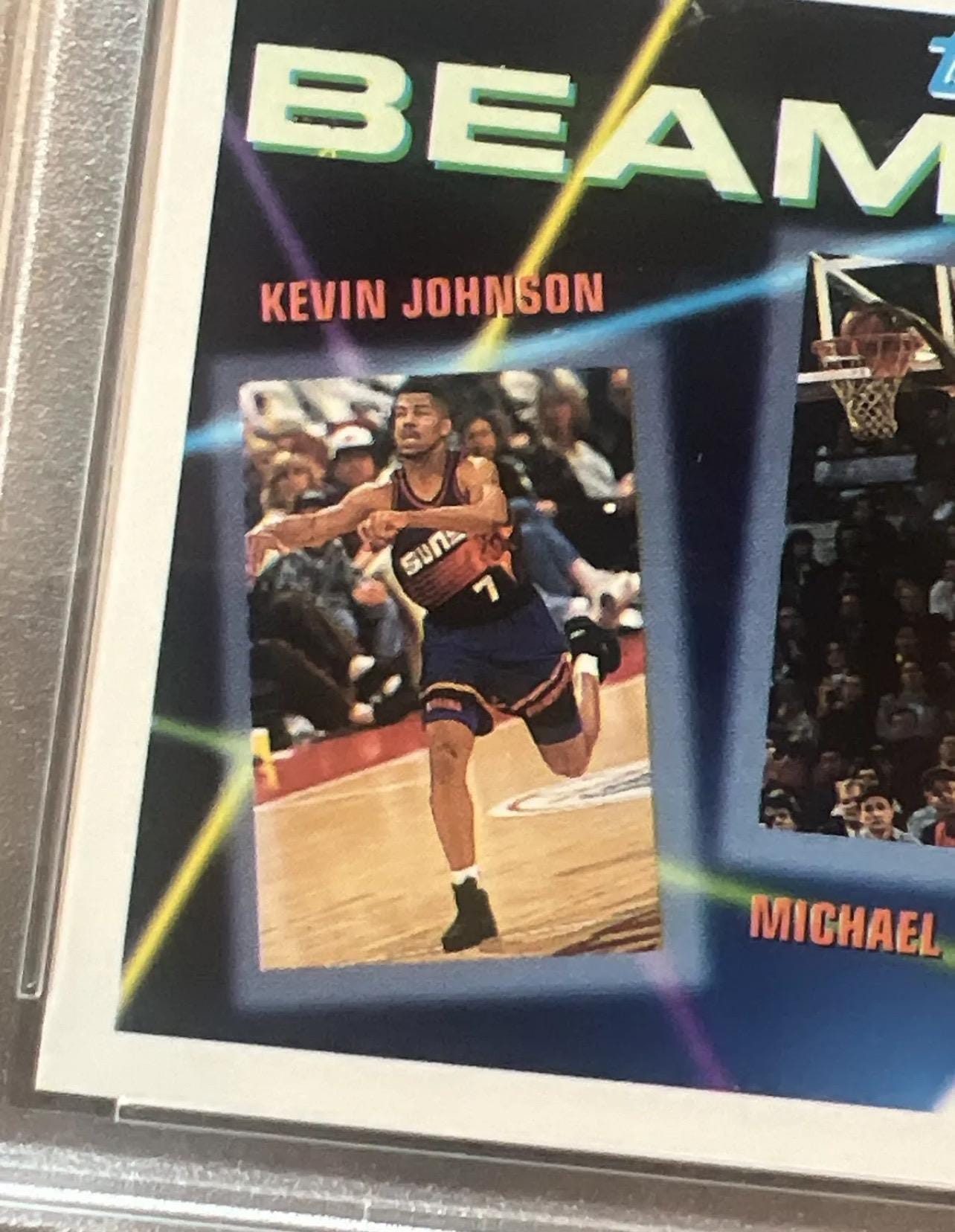 1992 Topps Beam Team Basketball Card: Jordan, Rodman, Johnson - PSA 7
