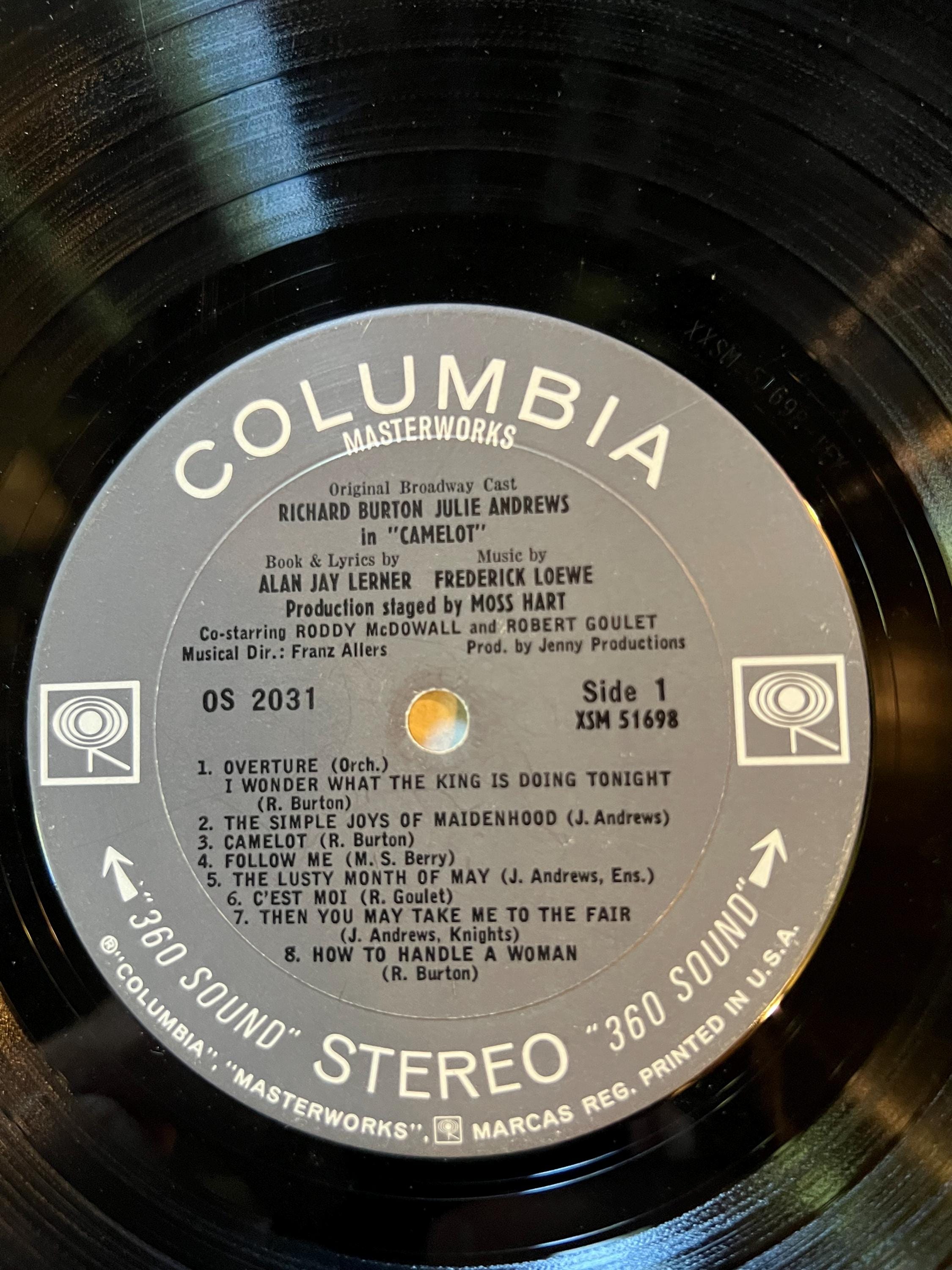 Camelot starring Richard Burton & Julie Andrews LP - 1981 Columbia Retro Vinyl Record