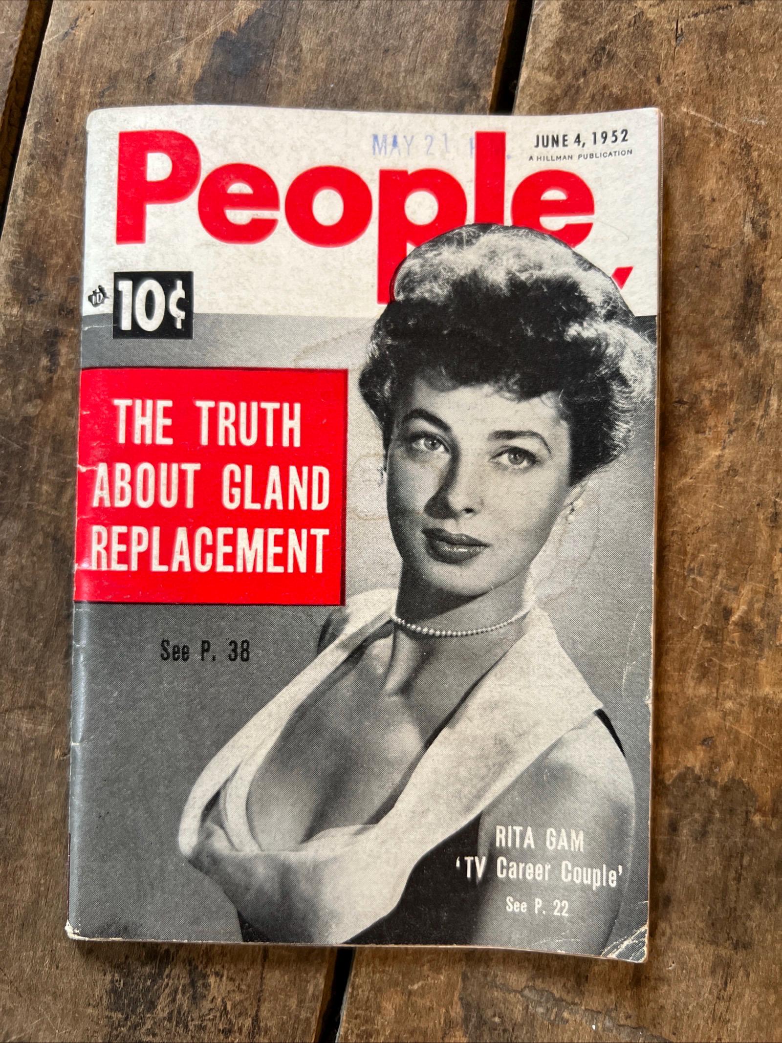 Vintage 1952 People Magazine: Rita Gam Cover, Joe DiMaggio Back
