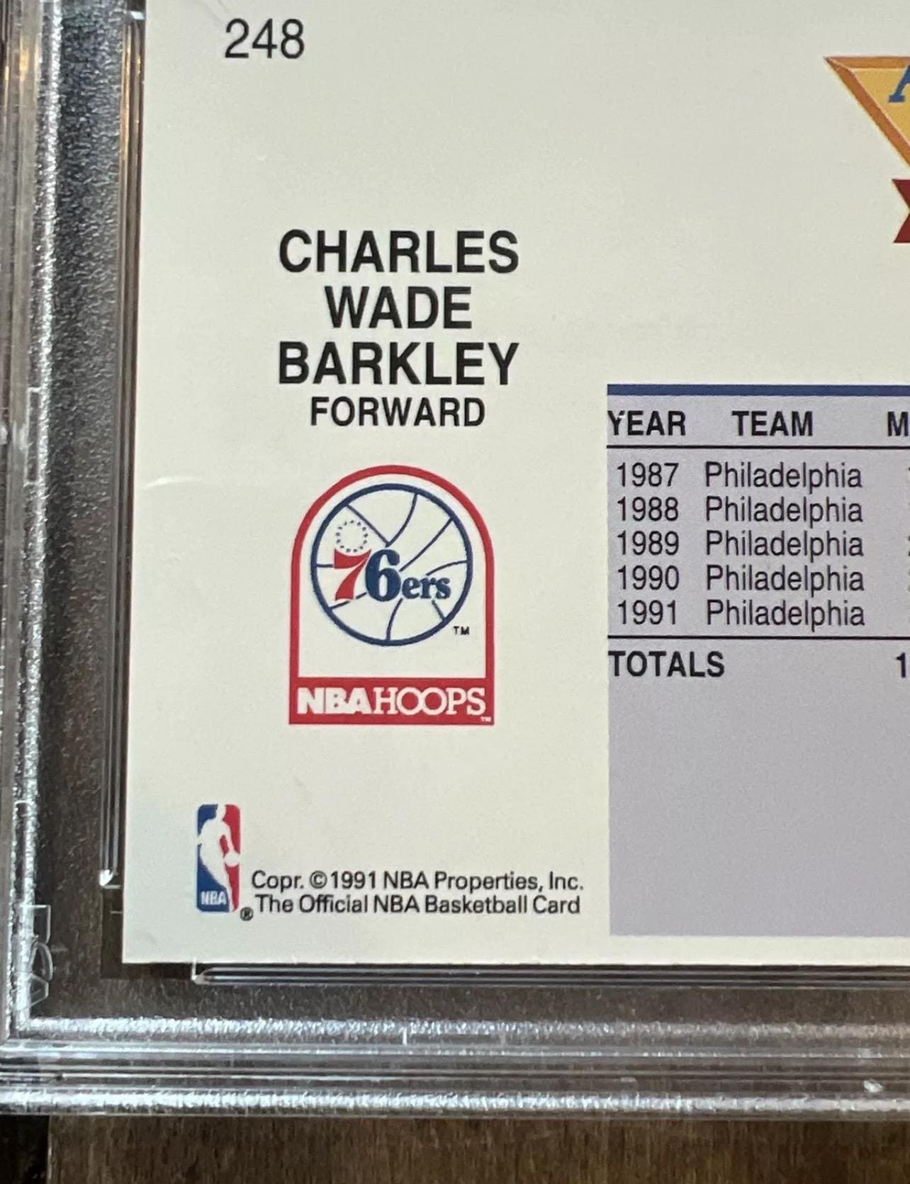 Vintage 1991 NBA Hoops Charles Barkley All-Star Card - PSA 8