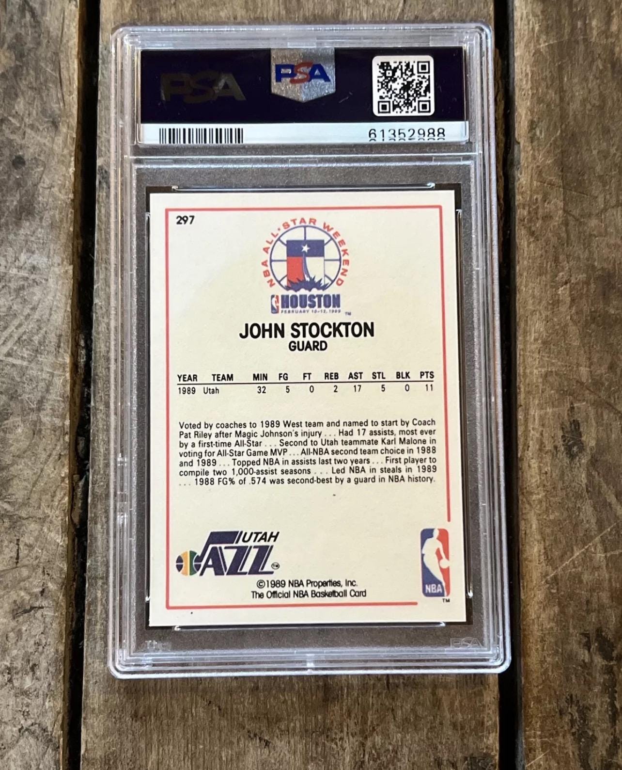 1989 NBA Hoops John Stockton All-Star Card - PSA 6 Graded
