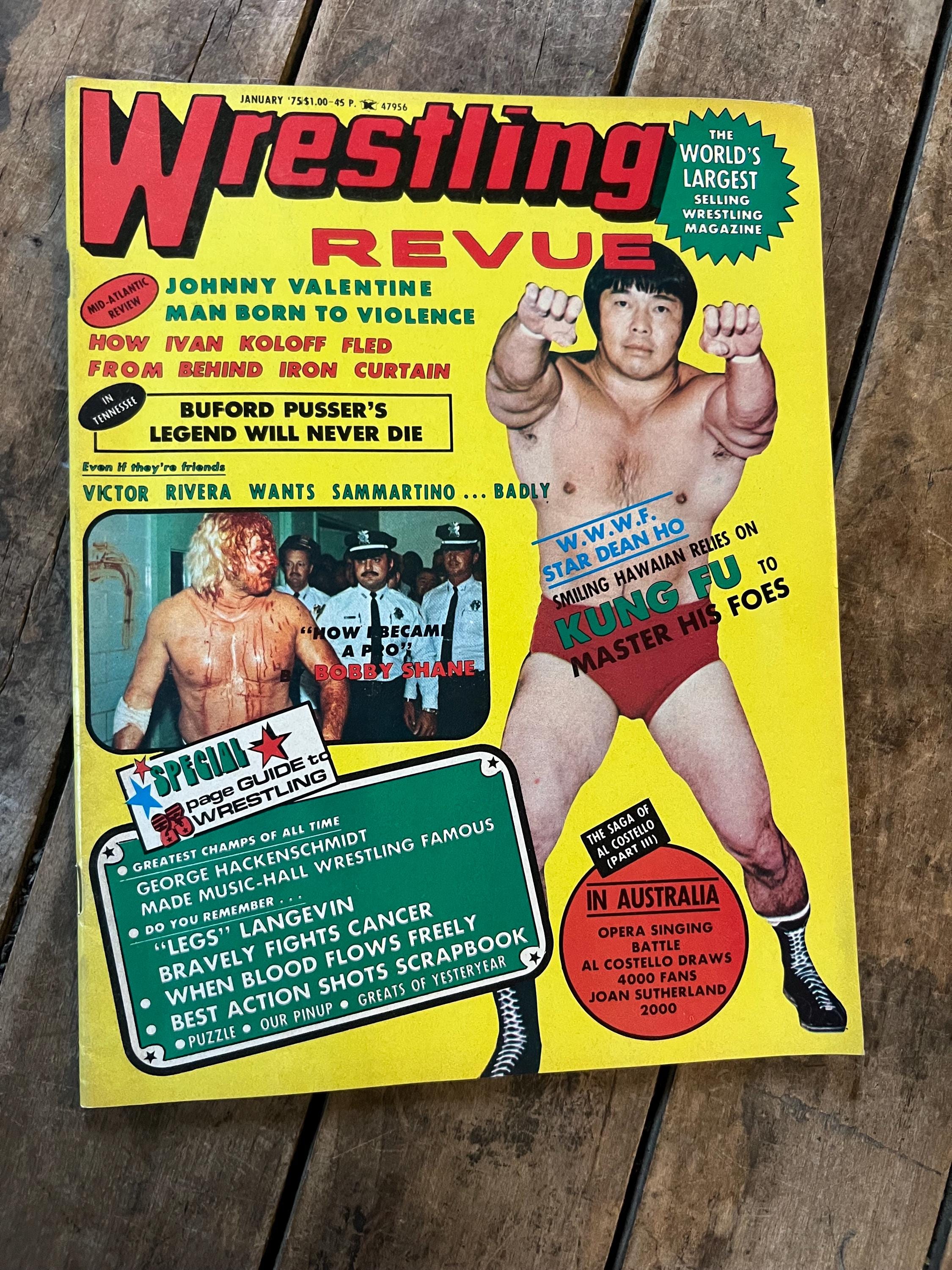 Wrestling Revue Magazine - January 1975 Issue - WWF / WWE / WWWF Star Dean Ho