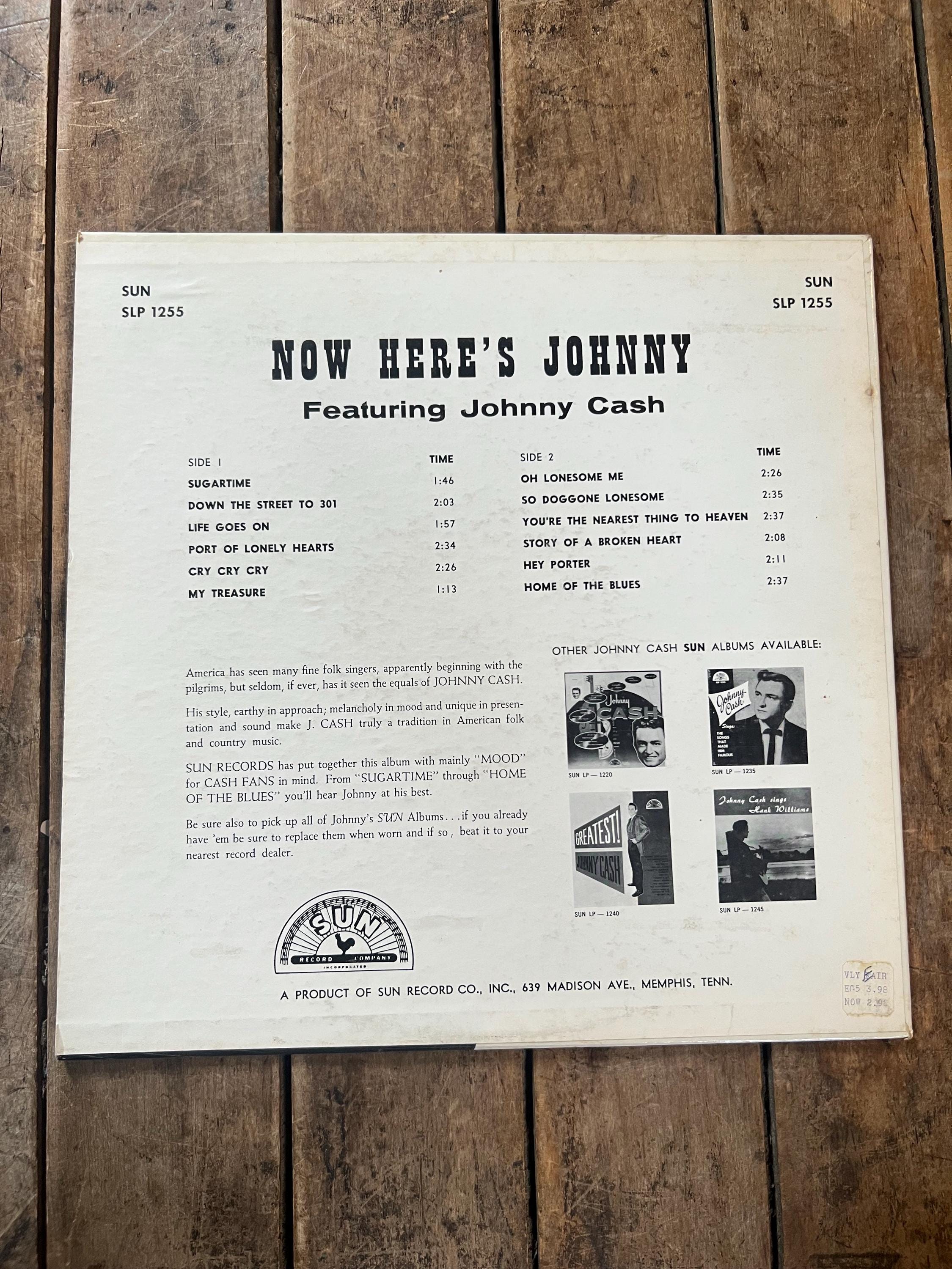 Johnny Cash “Now Here’s Johnny Cash” - Retro Vinyl  - 1961 Original LP Record - Sun Records - Country