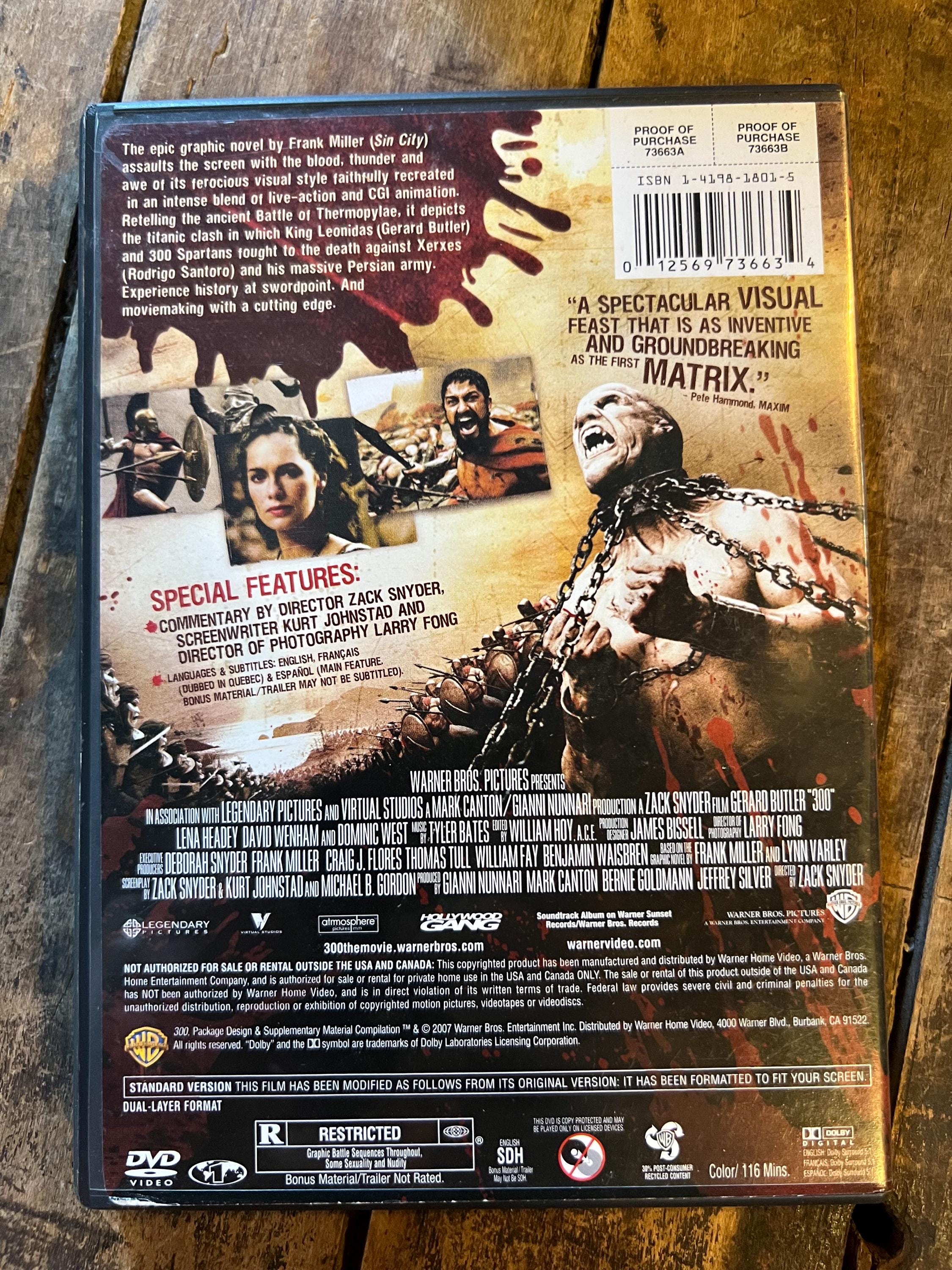 300 ( DVD 2006 )  War / Action Starring - Gerard Butler & Lena Headey