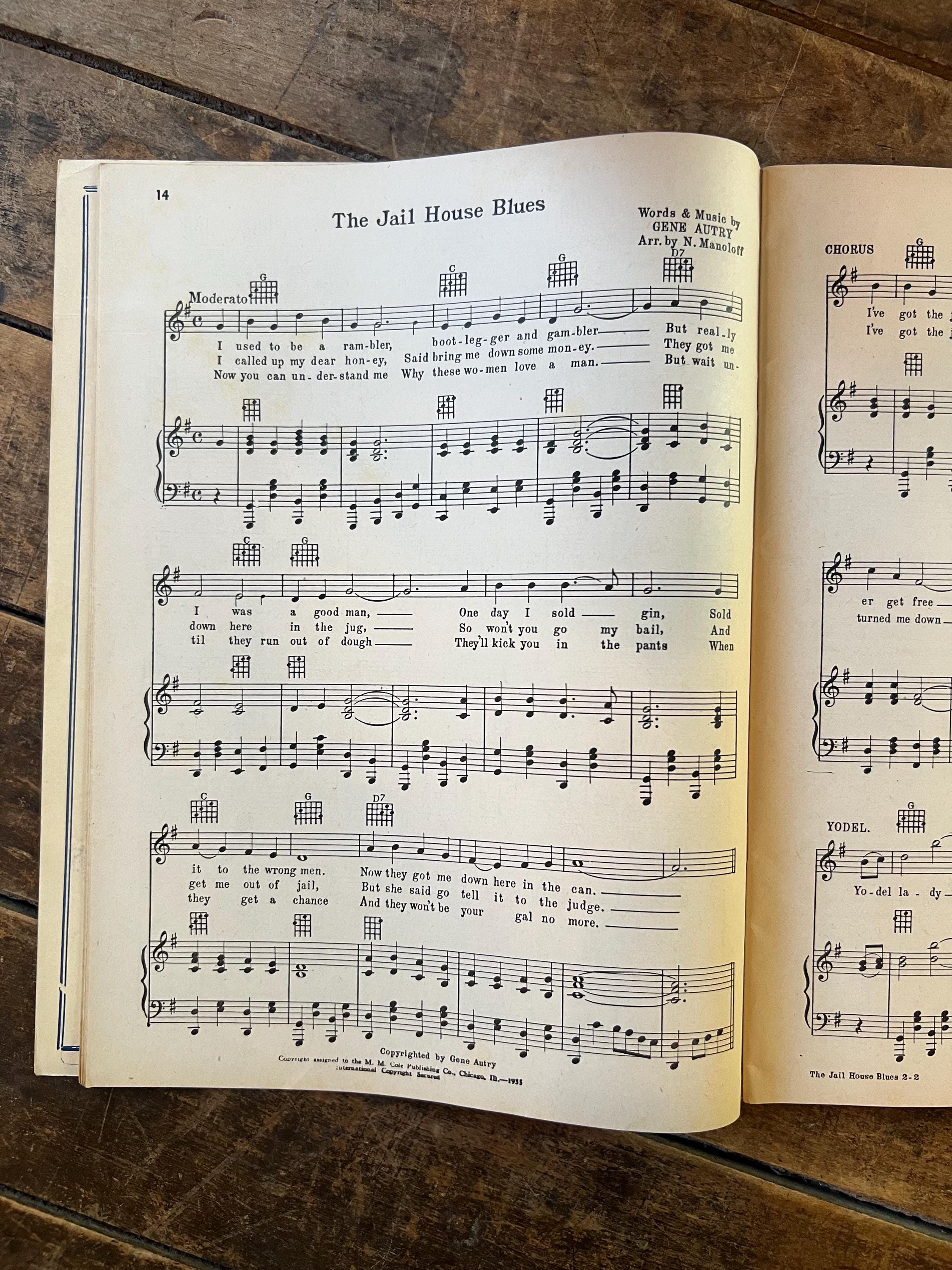 1930s Gene Autry Cowboy Songs: Vintage Sheet Music