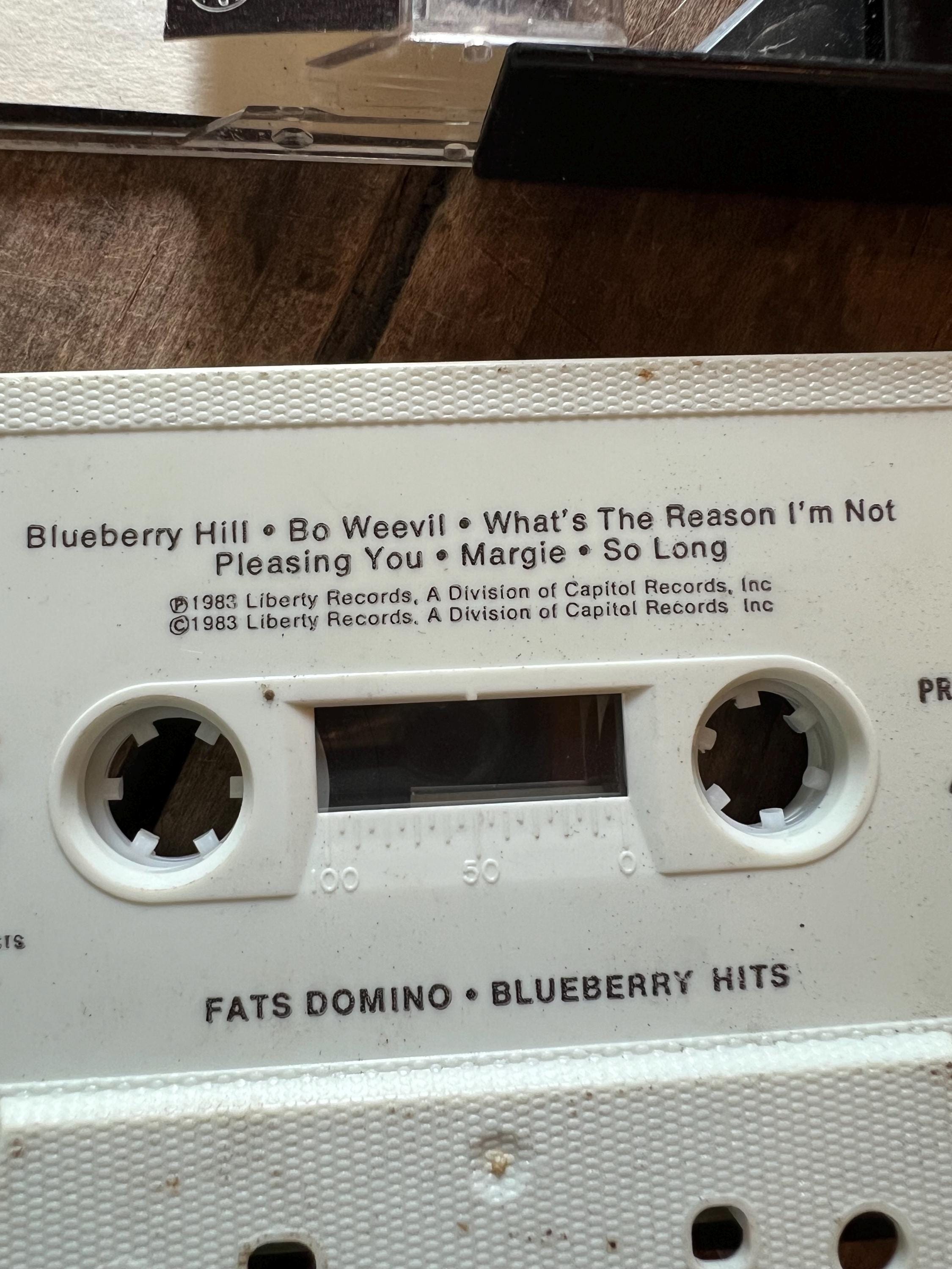 Vintage Fats Domino Cassette Tape: 1983 Blueberry Hits, Rock & Roll Blues