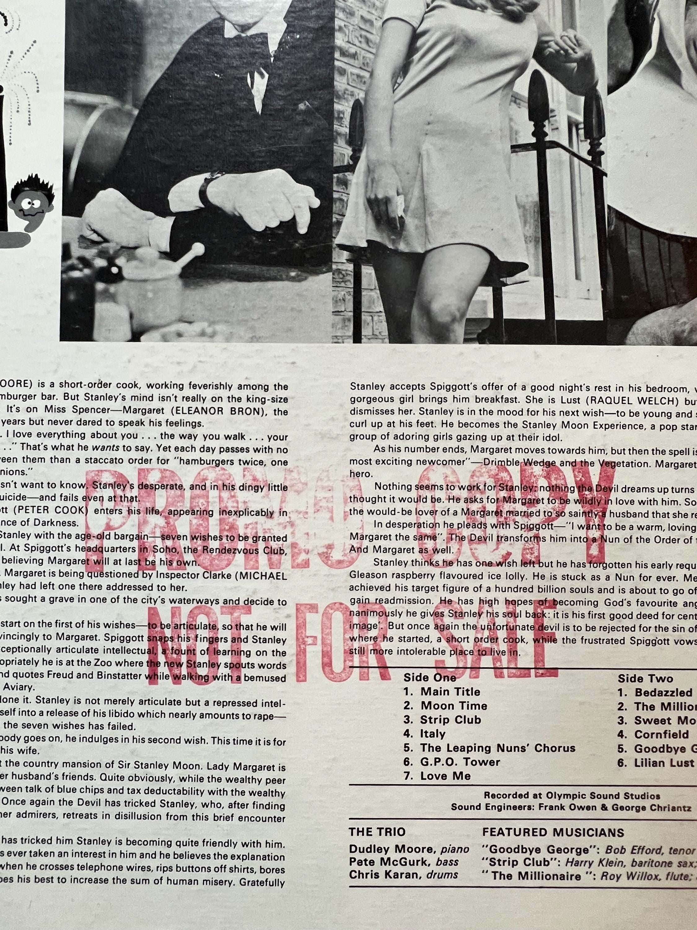 Bedazzled LP: Dudley Moore & Raquel Welch, 1968 London Records Promo