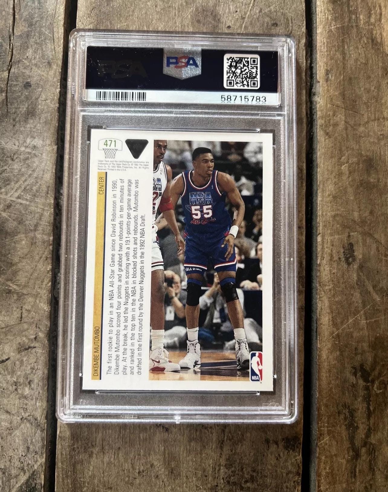 1991 Dikembe Mutombo Upper Deck All-Star Card - PSA 8