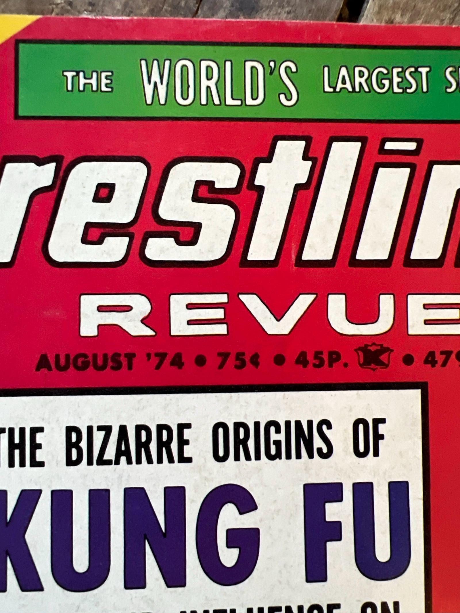 Wrestling Revue Magazine - August 1974 Issue - WWF / WWE - David Carradine Cover