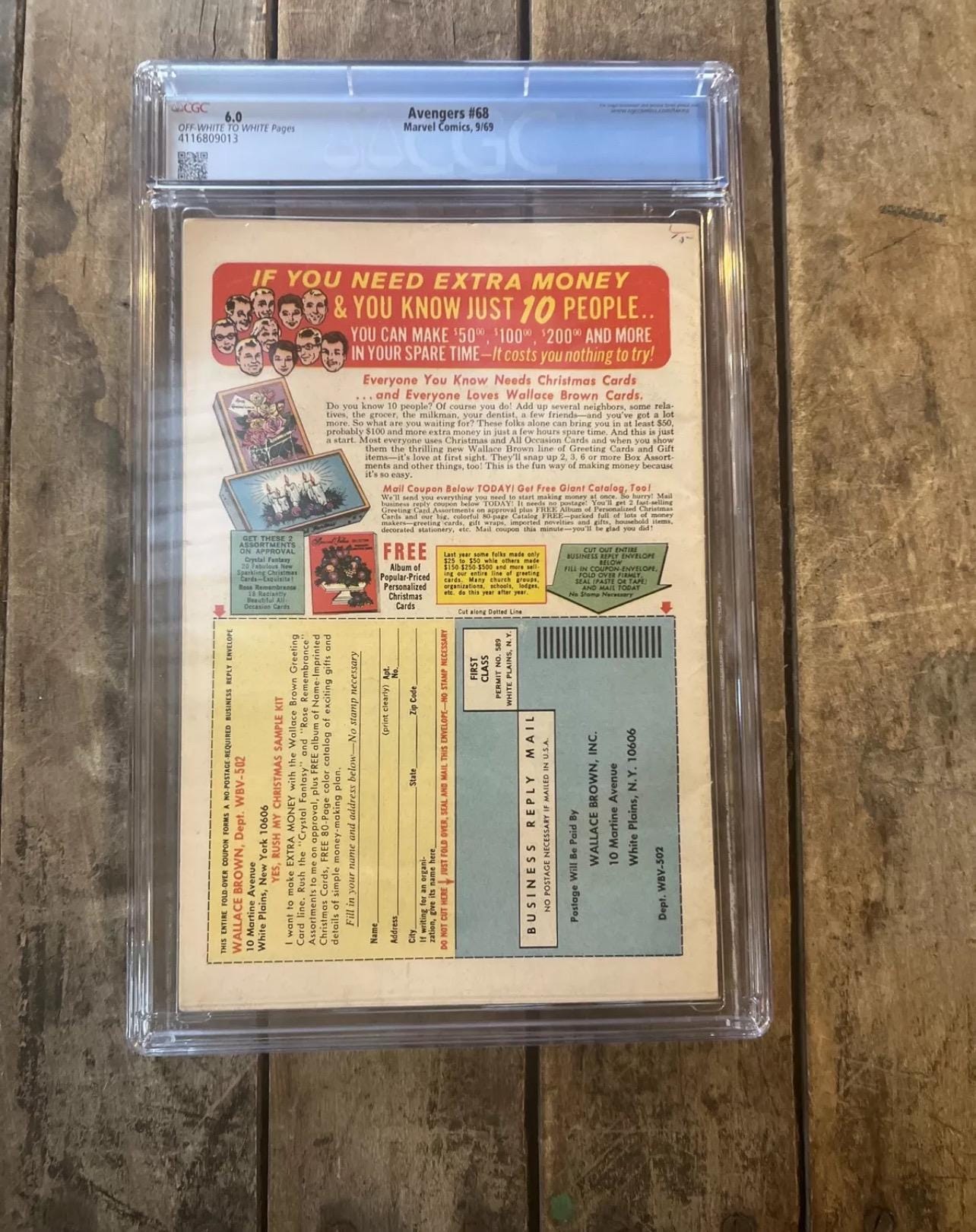 1969 The Mighty AVENGERS #68 - Marvel Comics - 15 Cent Comic - CGC Graded 6.0 - Ultron-6 Appearance