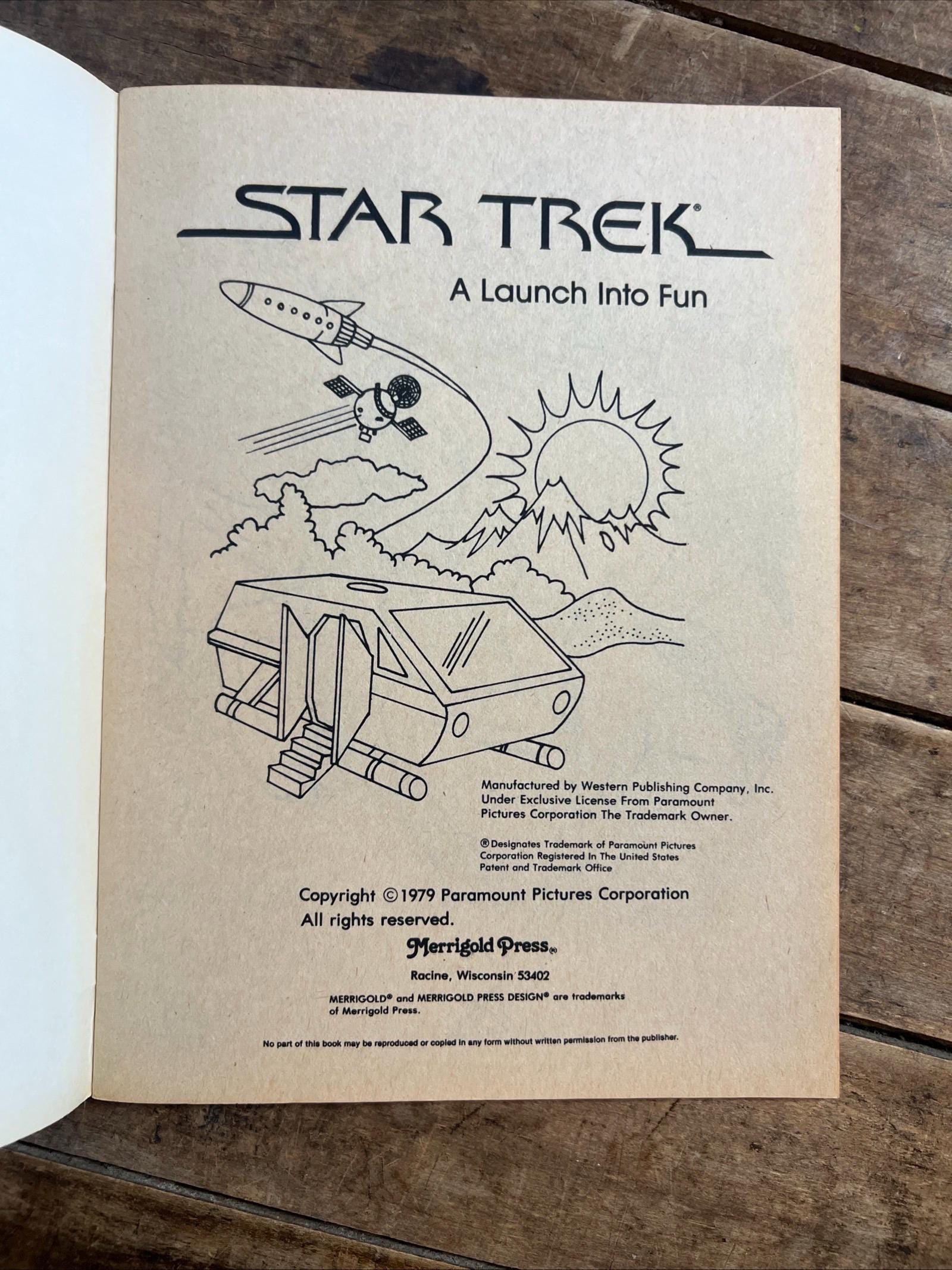 1979 Marrigold Press - STAR TREK - Color And Activity Book No. 1311 - NOS Unused