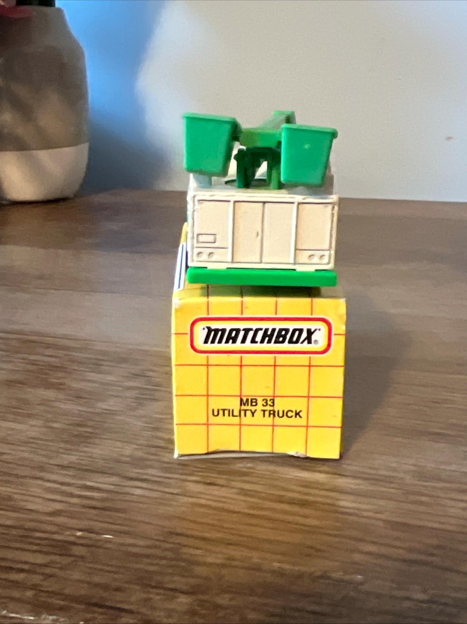 1993 Matchbox - MB33 Utility Truck in Original Box - Tree Care Bucket Truck