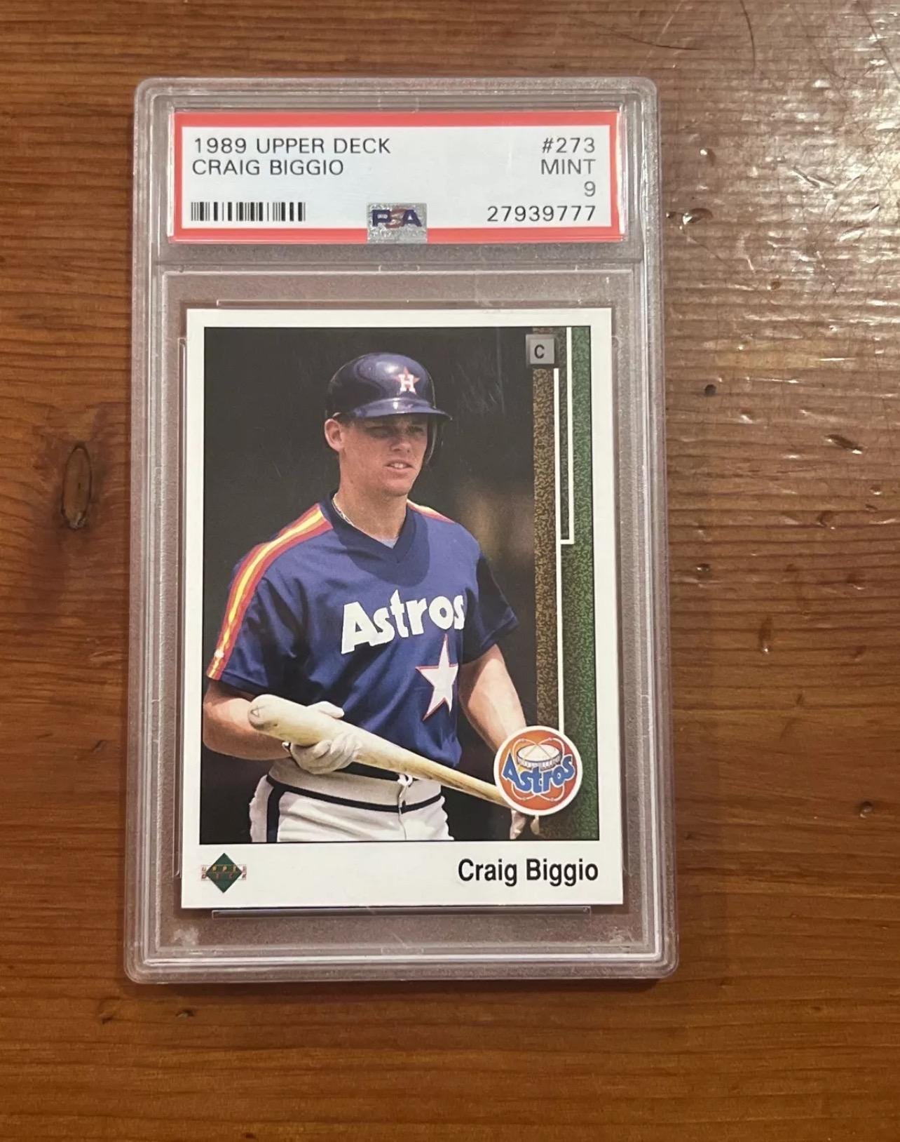 1989 Upper Deck Craig Biggio Baseball Card - PSA 9 Mint Graded