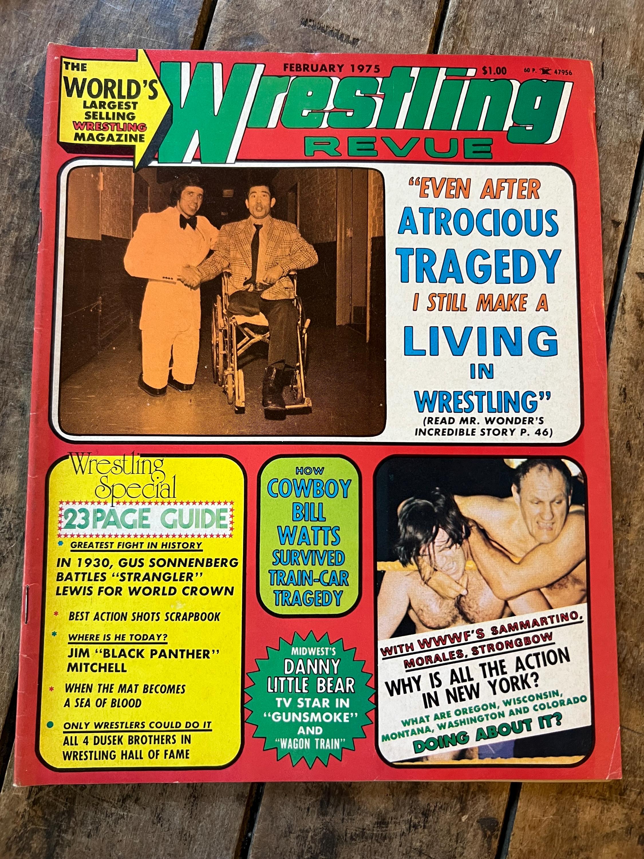 Vintage Wrestling Revue Magazine - February 1975 Issue - Pre WWF/WWE