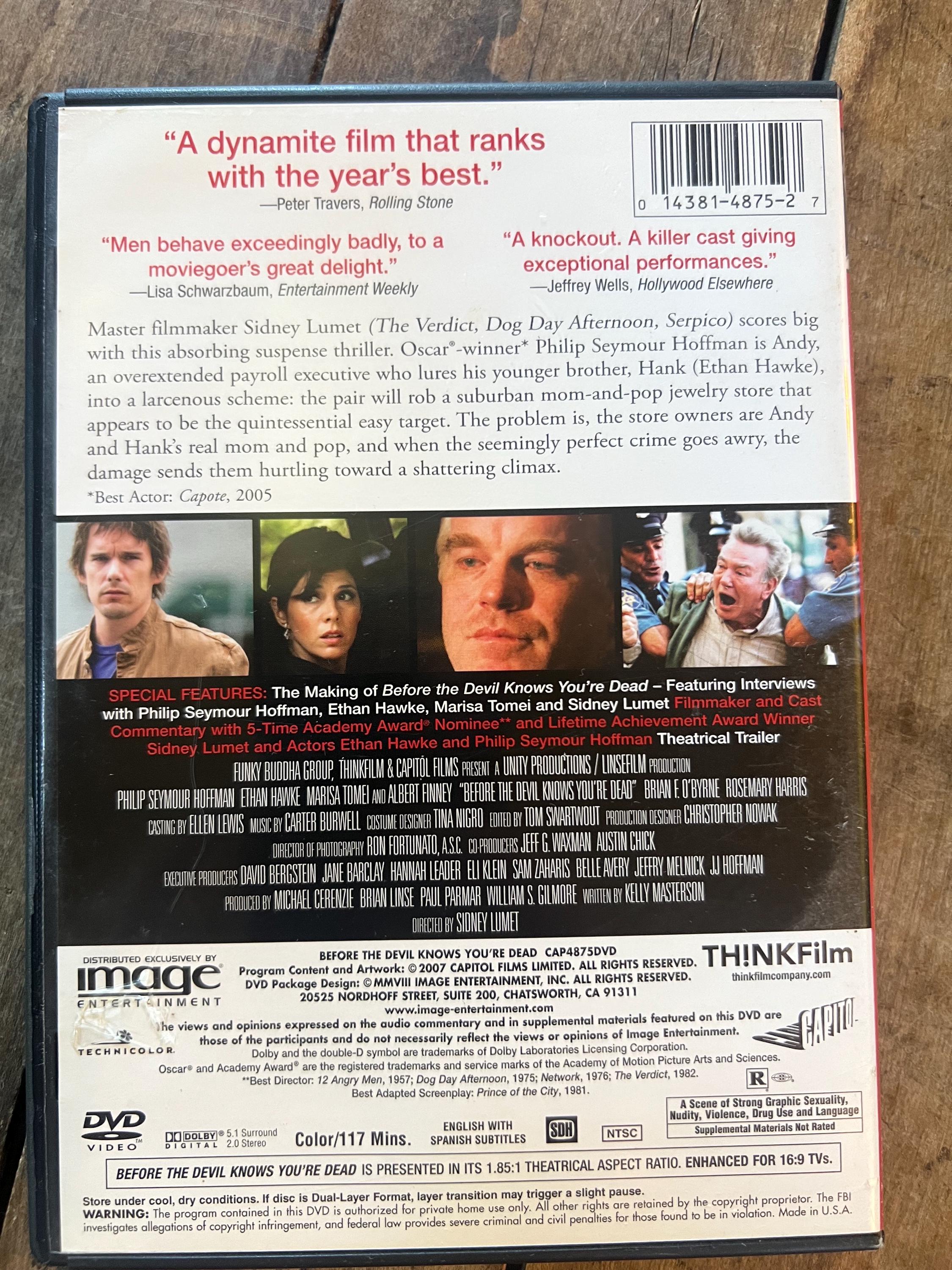 Before The Devil Knows You’re Dead - Thriller / Crime - DVD - Starring Ethan Hawke, Marisa Tomei, Philip Seymour Hoffman