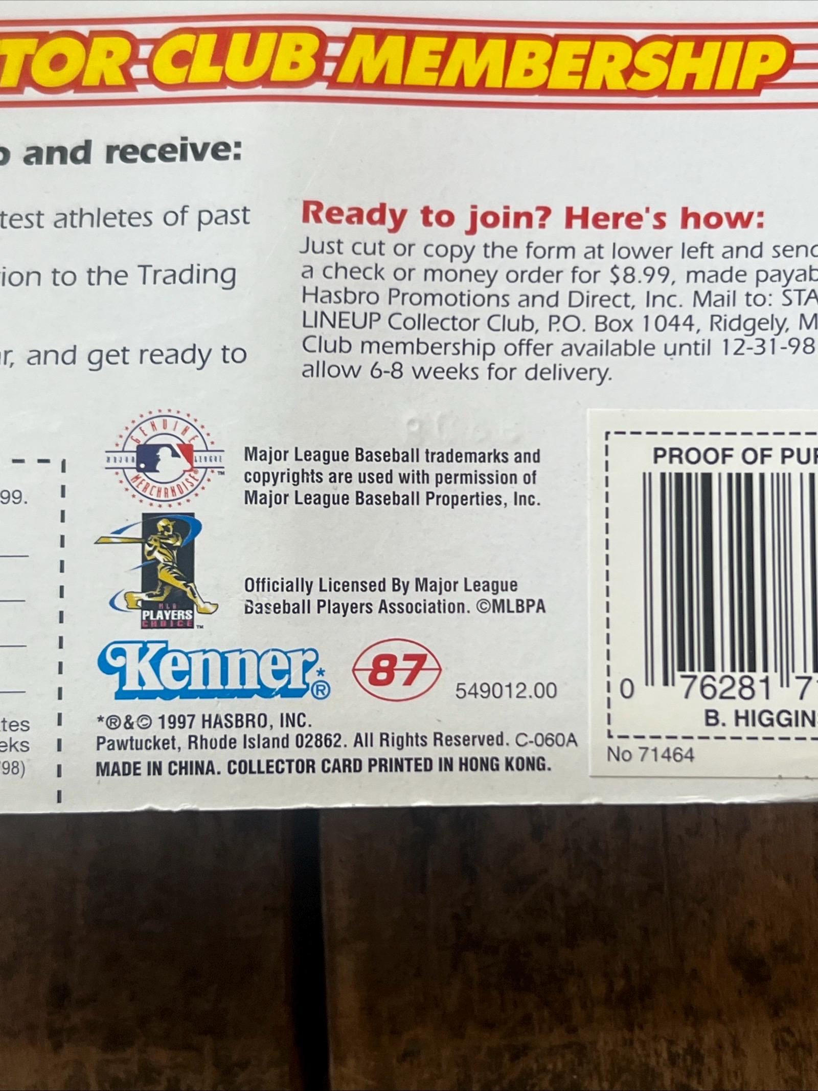 1998 Starting Lineup MLB Detroit Tigers Bobby Higginson Action Figure