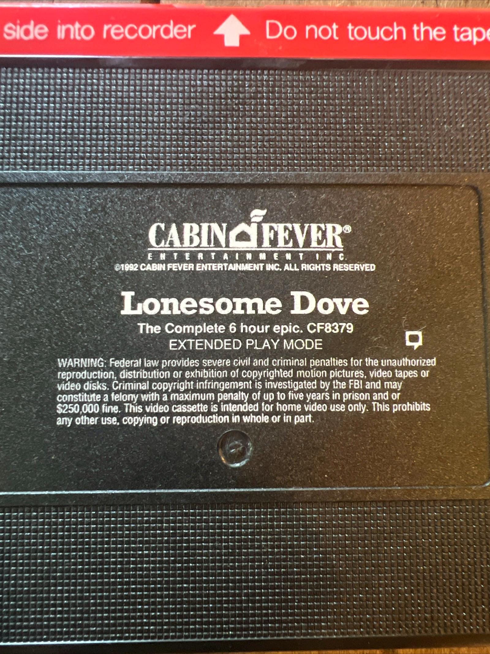 Lonesome Dove VHS: 1989 Epic Western Movie Starring Duvall & Jones