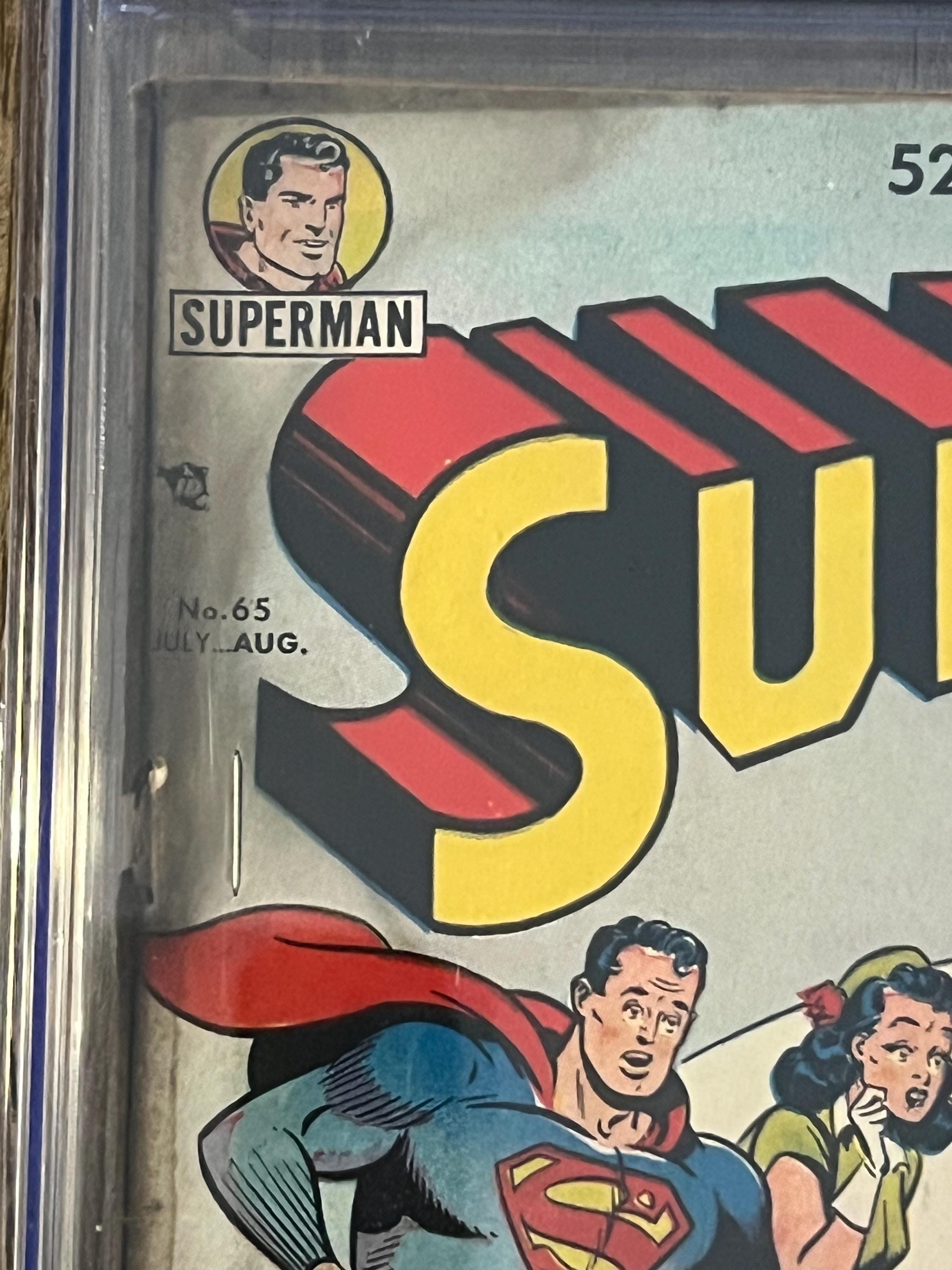 Vintage 1950 Superman DC COMIC #65 / Graded Comic CGC 1.8 / First appearance of Mala, Kizo, and U-Ban Krypton Foes - Key Issue