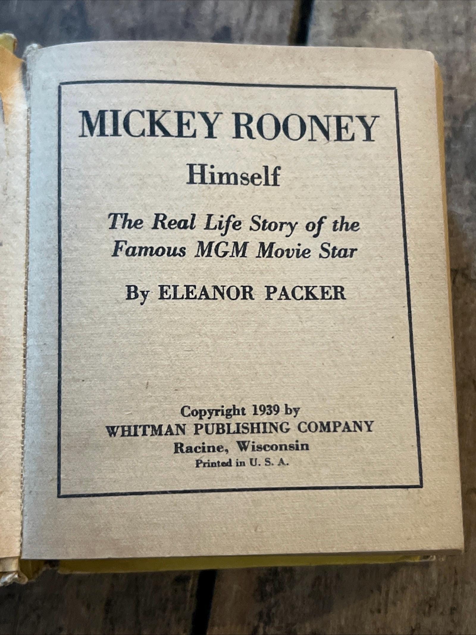 Vintage 1939 Mickey Rooney Himself Hardcover Book