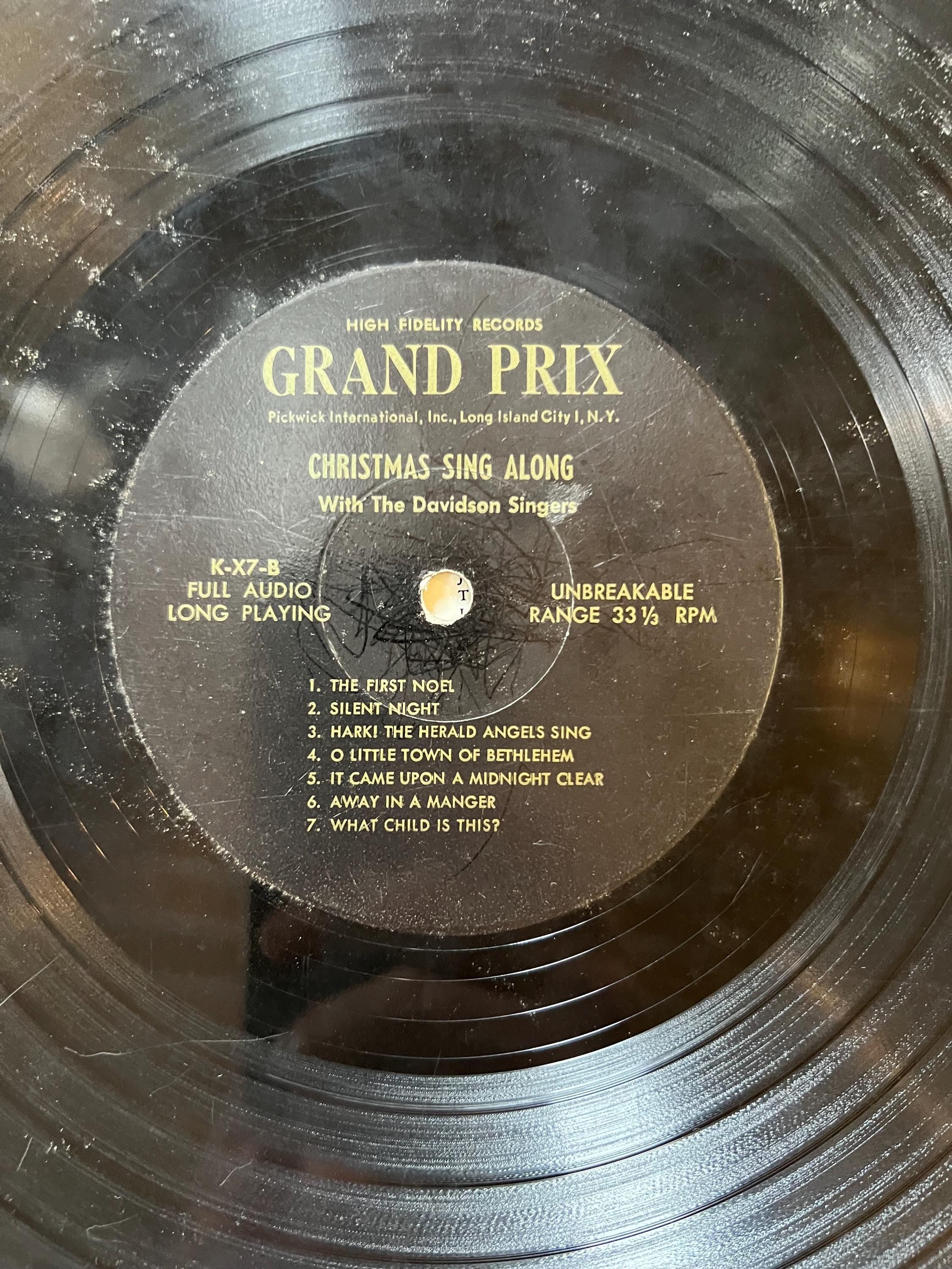 The Davidson Singers -Christmas Sing A Long- Grand Prix Records - LP Vinyl Album