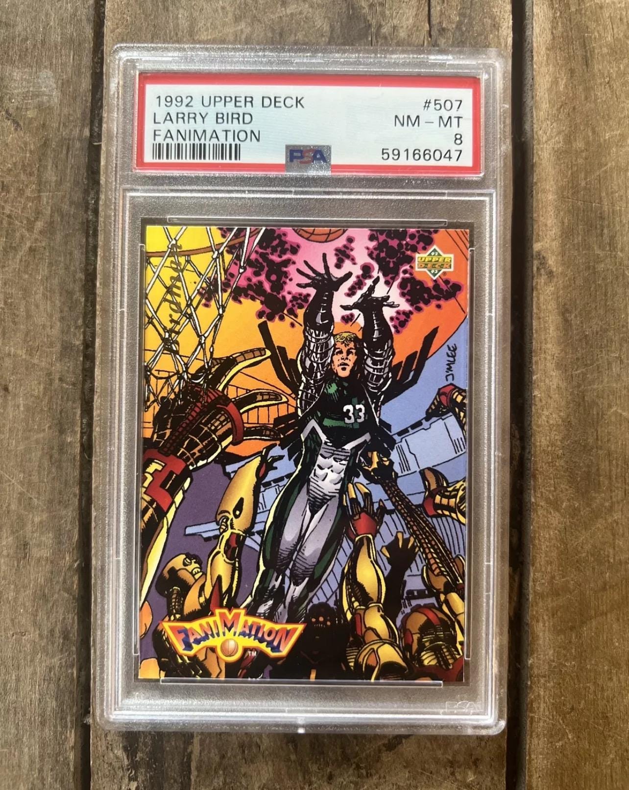 1992 Larry Bird Upper Deck Fanimation Art Card - PSA 7